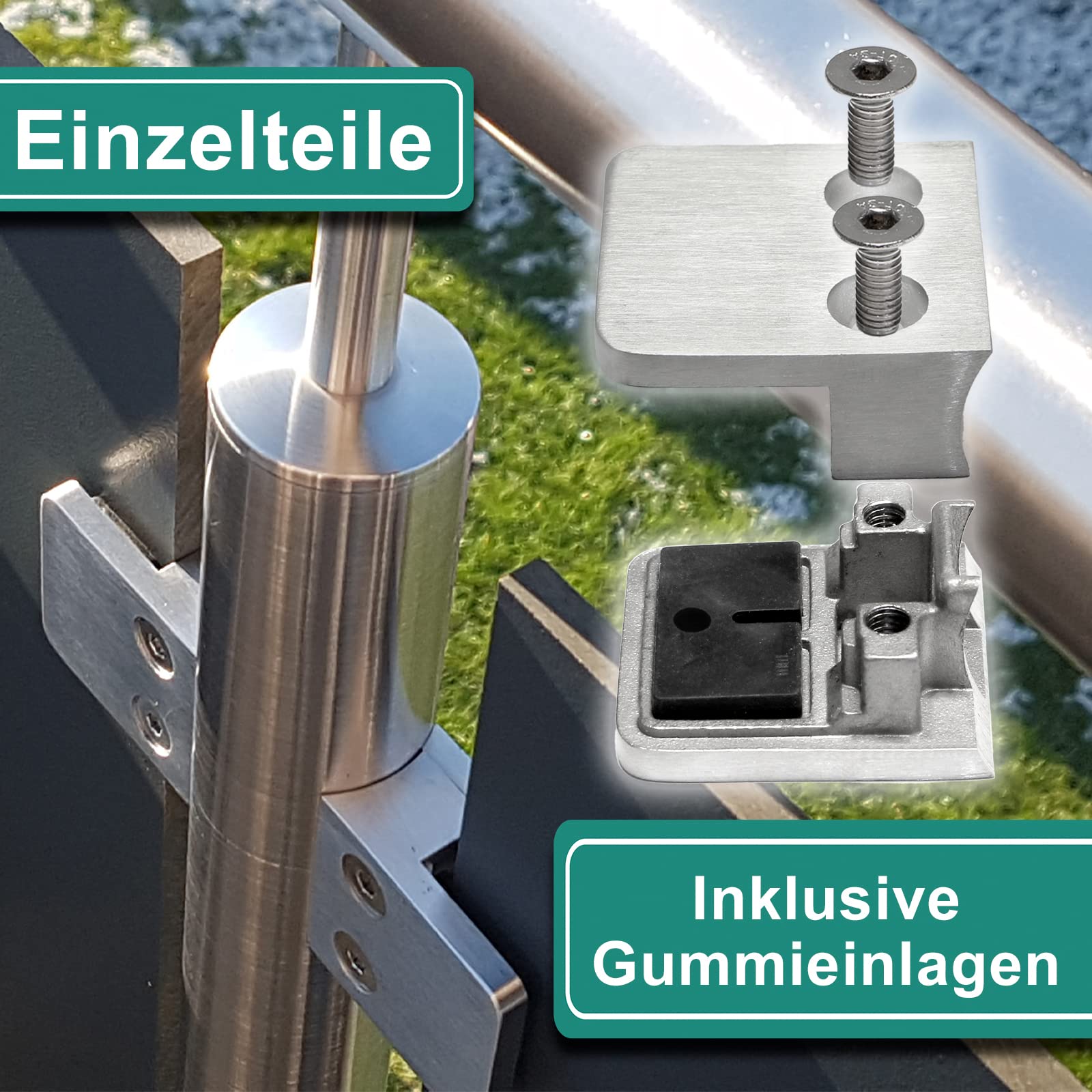PRIOstahl Glashalter 42,4mm 4 Stück für 6mm Glas