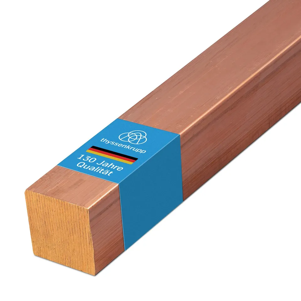 ThyssenKrupp Aluminum Kupfer Vierkantstab 10x10mm 2000mm CW004A