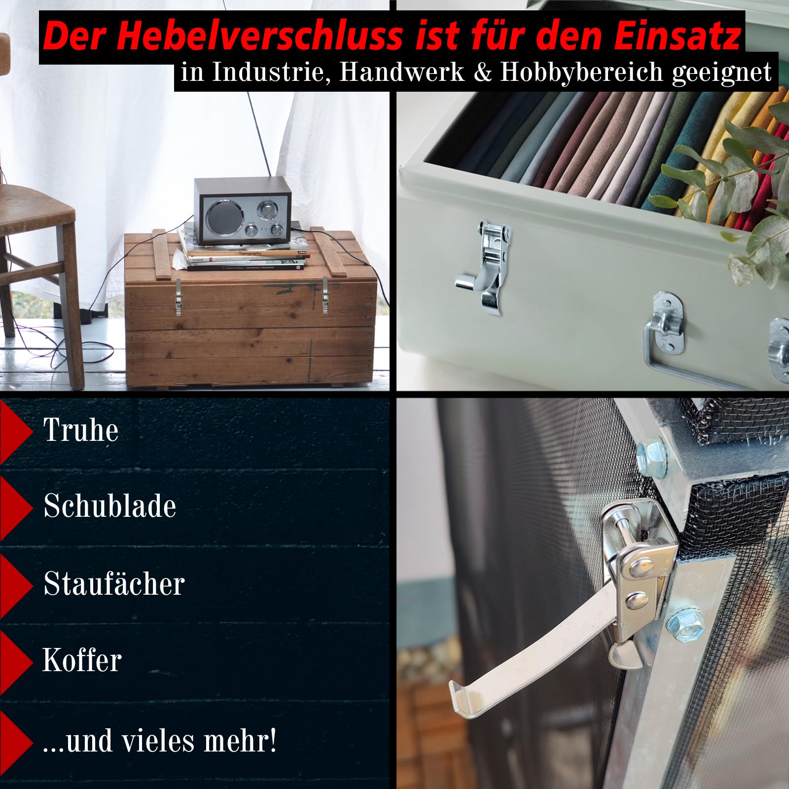 PRIOstahl Spannverschluss V2A 90 mm 4 Stück Edelstahl