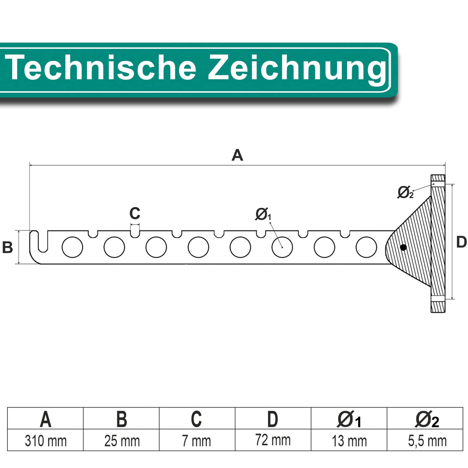 PRIOstahl Kleiderlüfter 310 mm Weiß Klappbar 1 Stück 5 kg