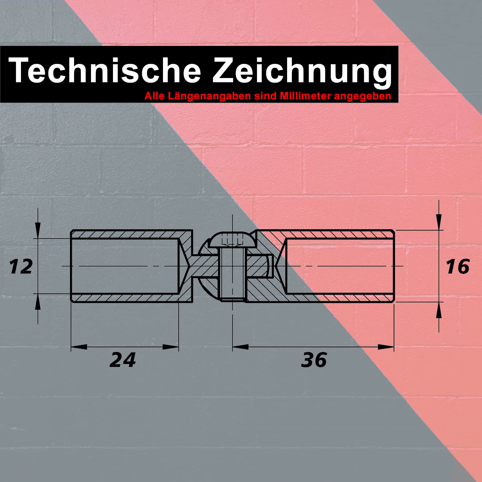 PRIOstahl Geländerbau Gelenkverbinder 12mm V2A 4 Stück