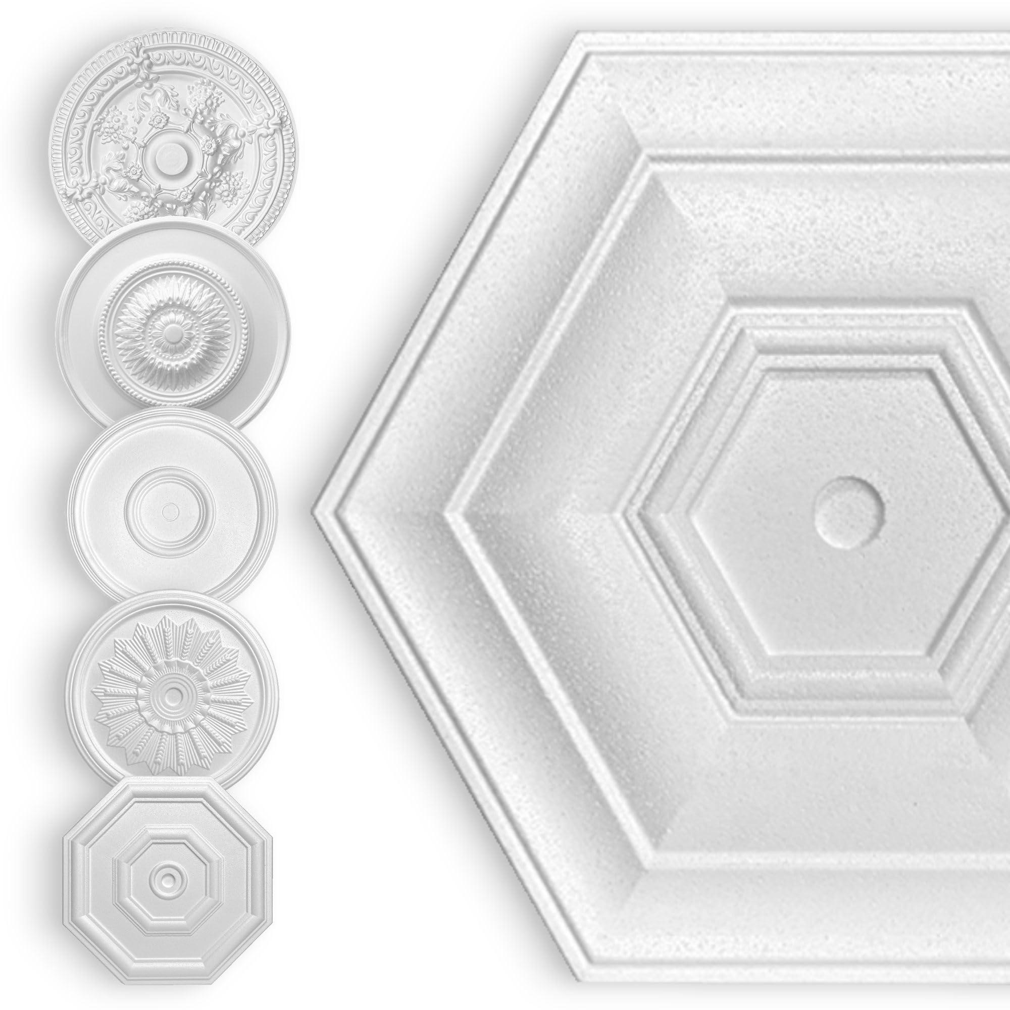 Hexim Antik Deckenrosette 60 cm weiß EPS Stuck