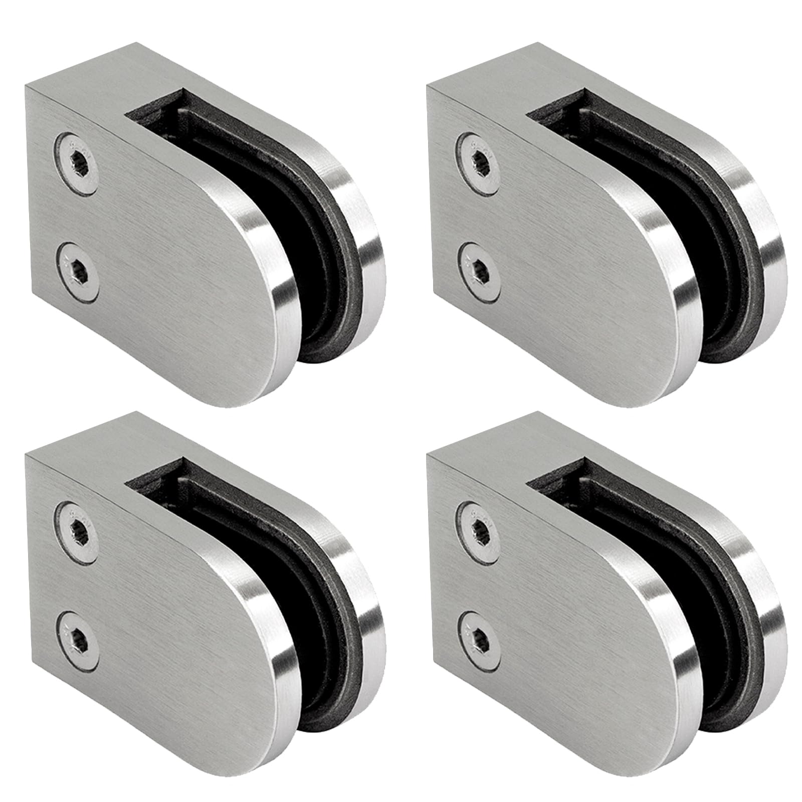 PRIOstahl Glashalter 63x45x30 mm Edelstahl V2A 10 mm flach 4 Stk