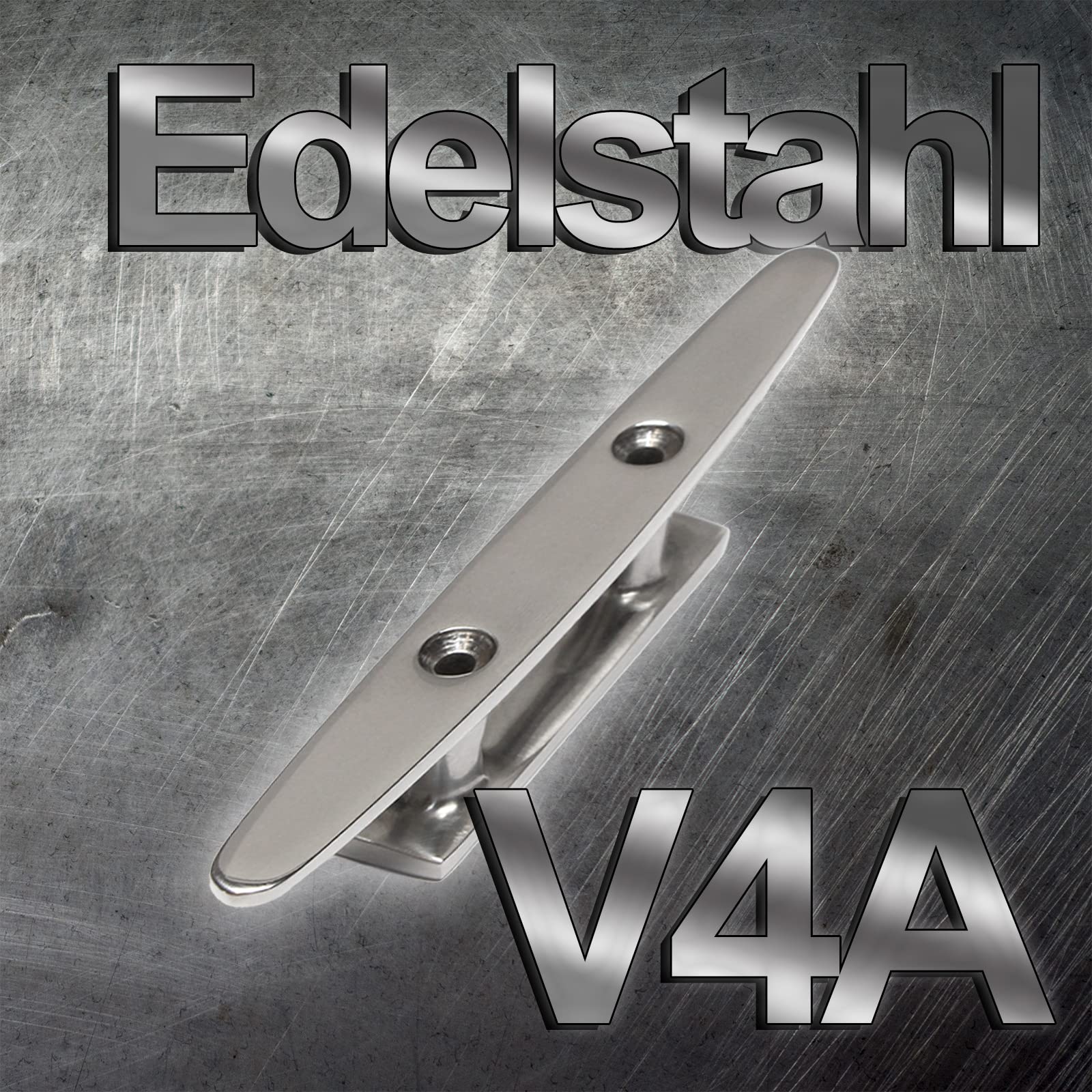 PRIOstahl Belegklampe Edelstahl 100mm 4 Stück V4A Flach