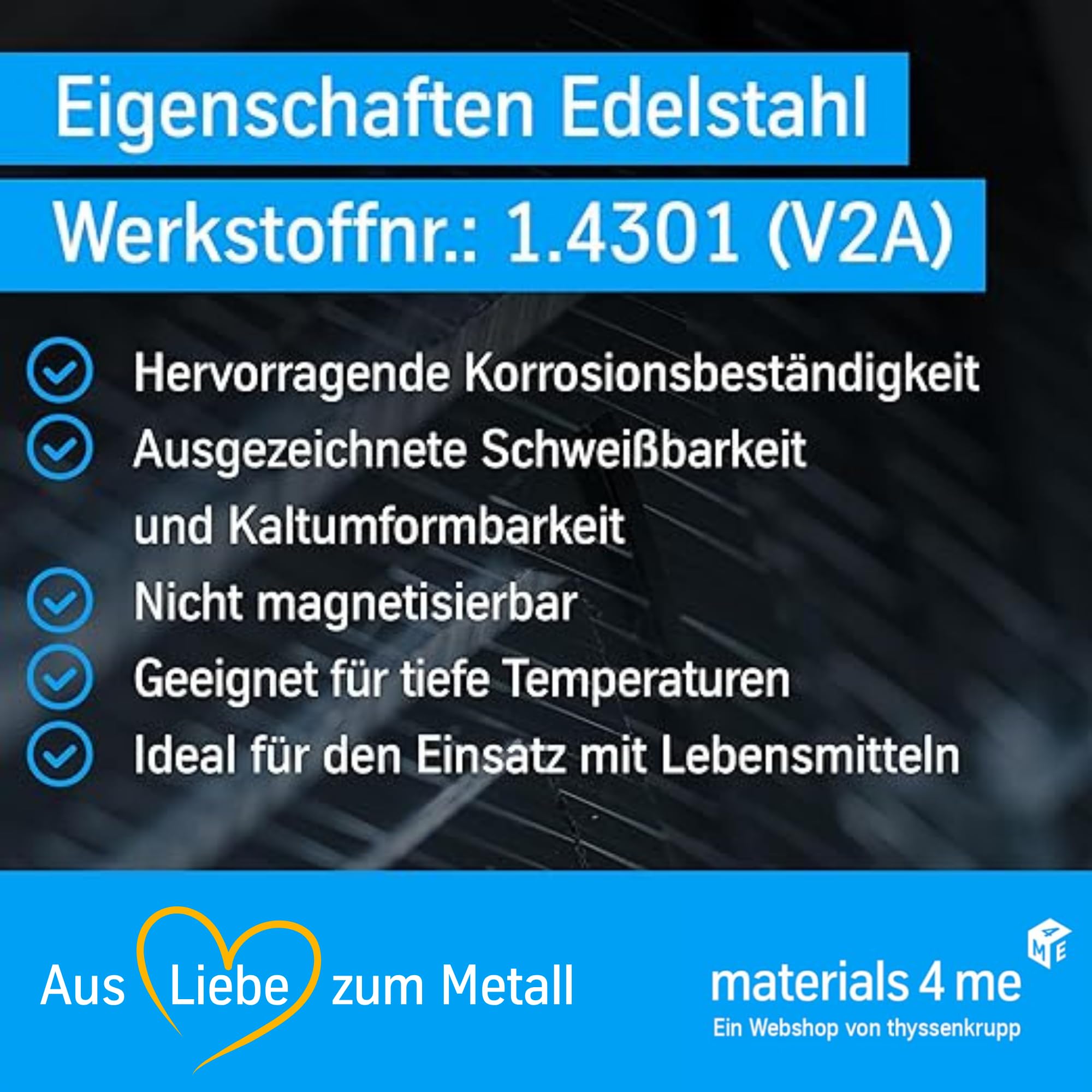 ThyssenKrupp Stainless Steel Rundrohr Ø33,7x2 mm 1500 mm V2A