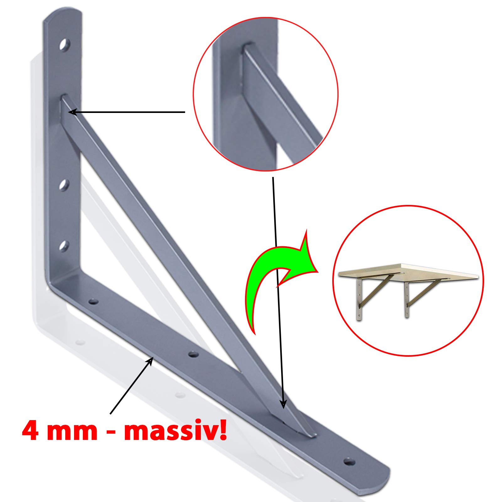 PRIOstahl Regalträger Schwerlast 330x495 4er Set Baustahl