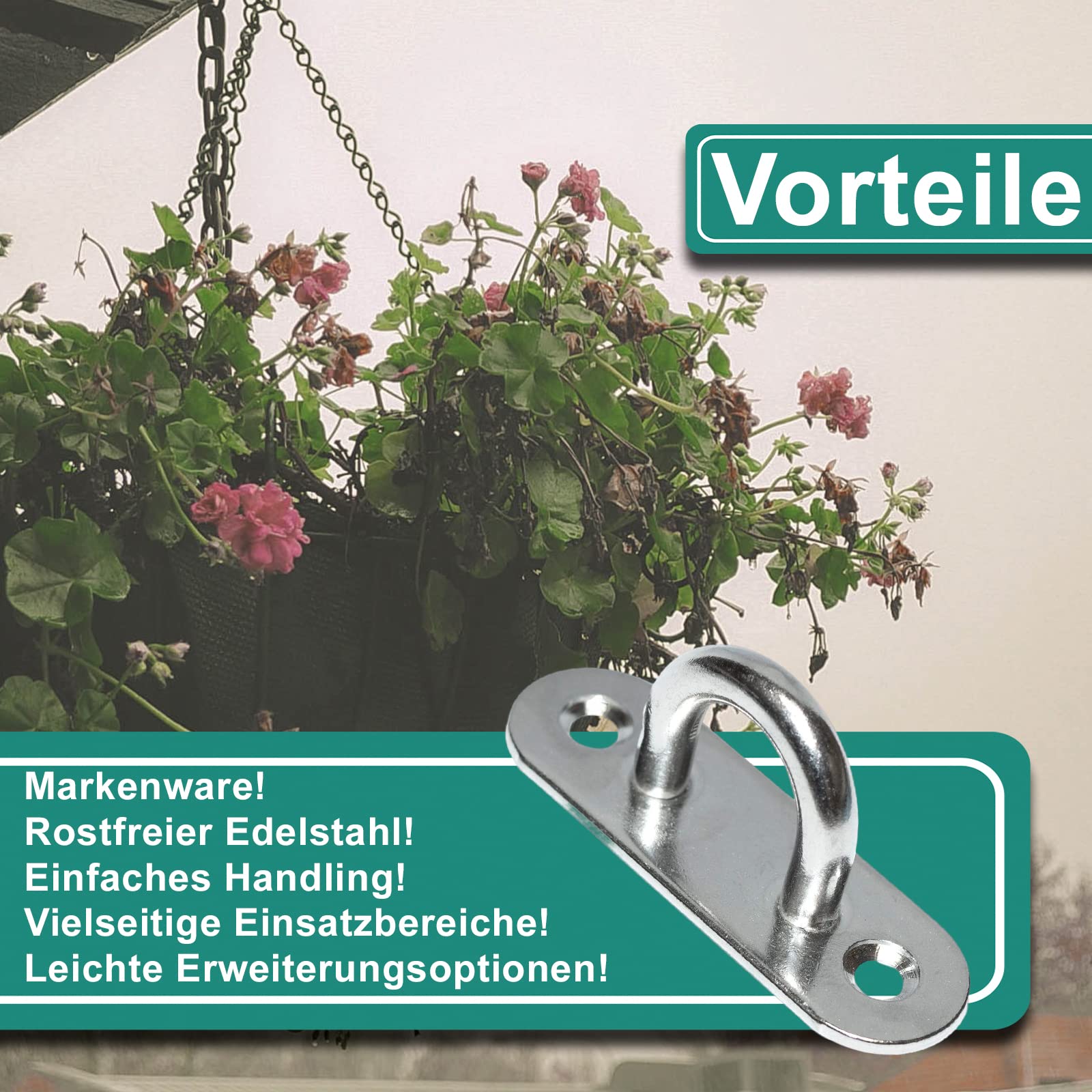PRIOstahl Augplatte Mastplatte 65x19mm V2A 8 Stück