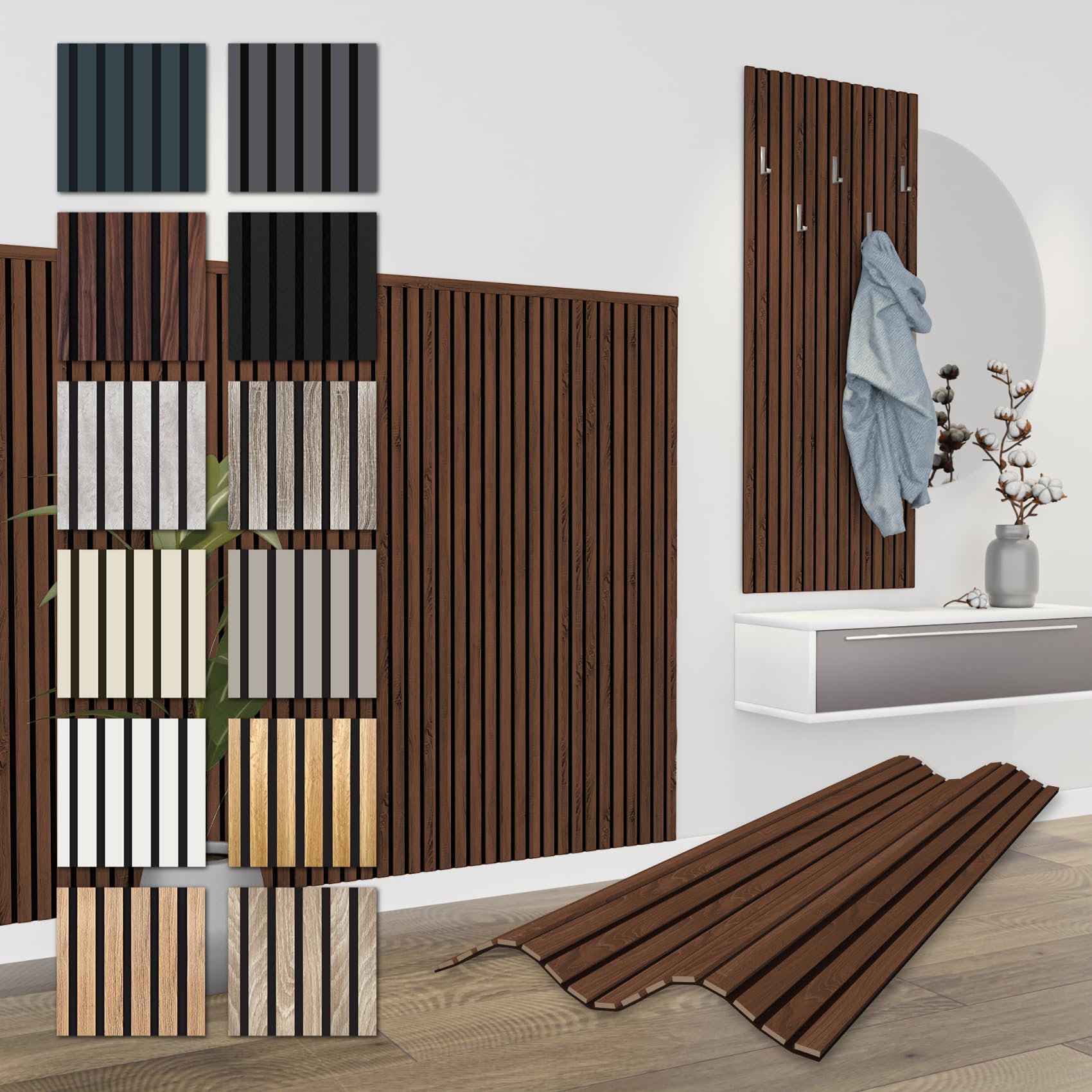 Hexim Akustikpaneele 138,5x60cm Catania Oak 0,83qm MDF Filz