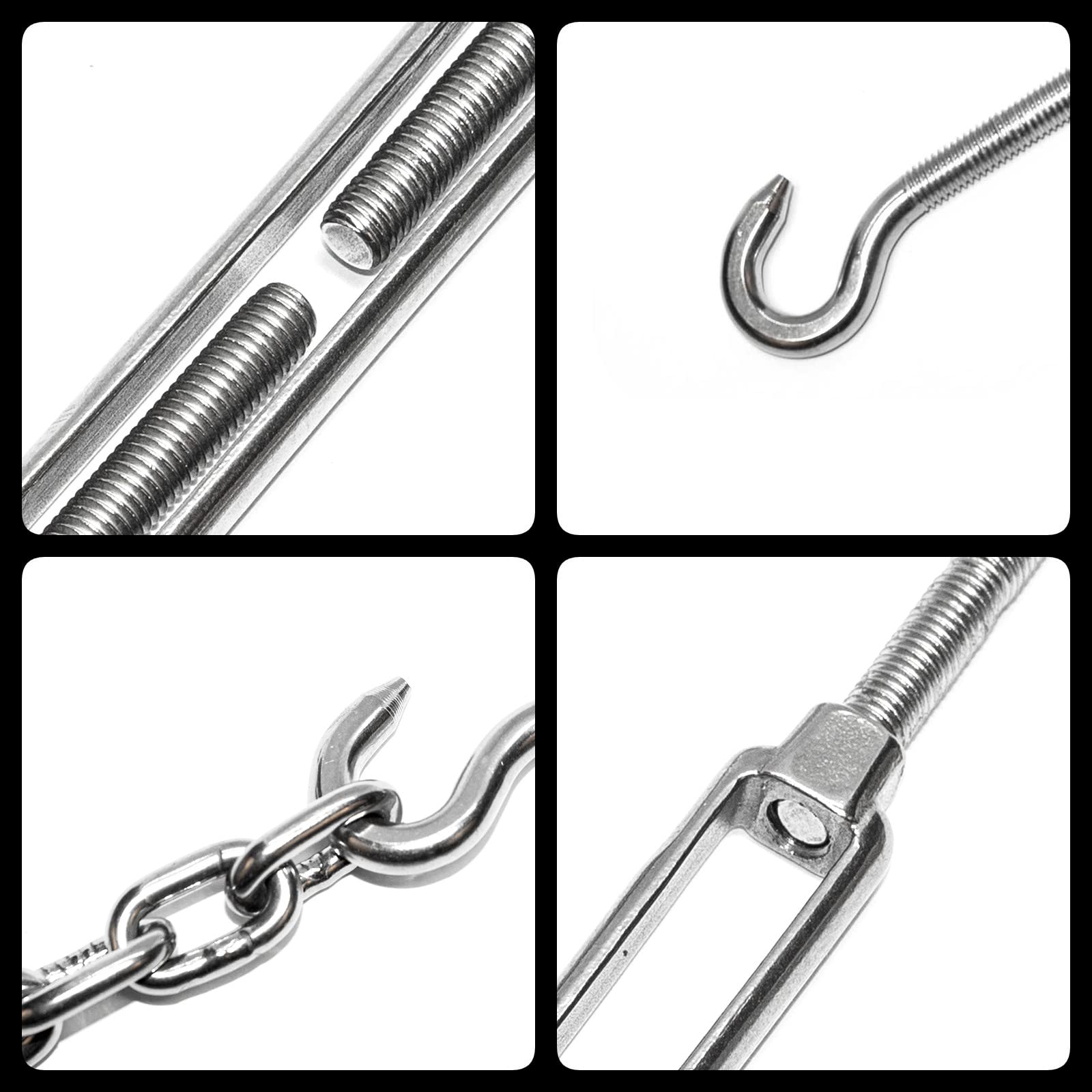 PRIOstahl Spannschloss M10 Haken-Haken Edelstahl V4A