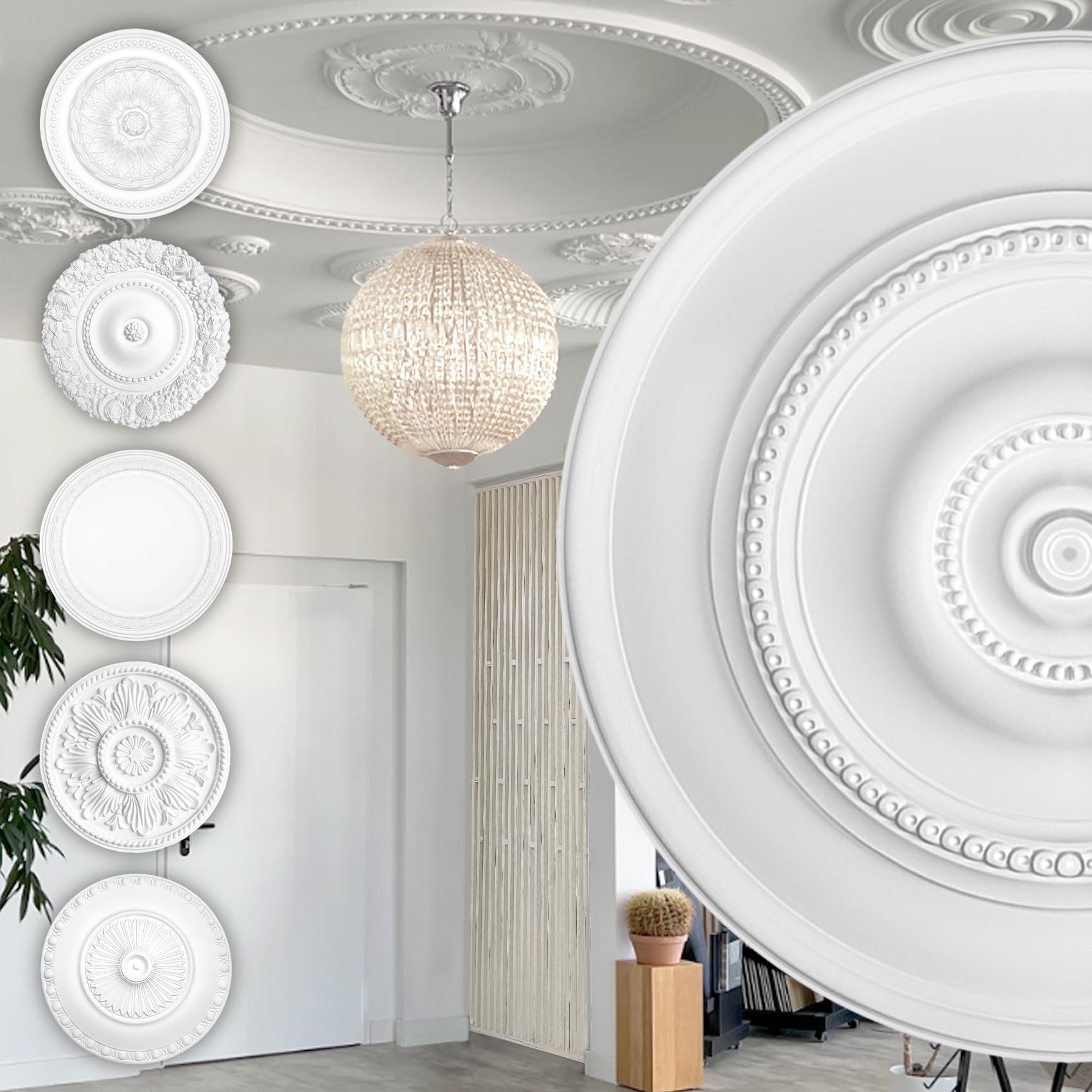 Hexim B2016 Deckenrosette Stuck 914x660mm Weiß PU