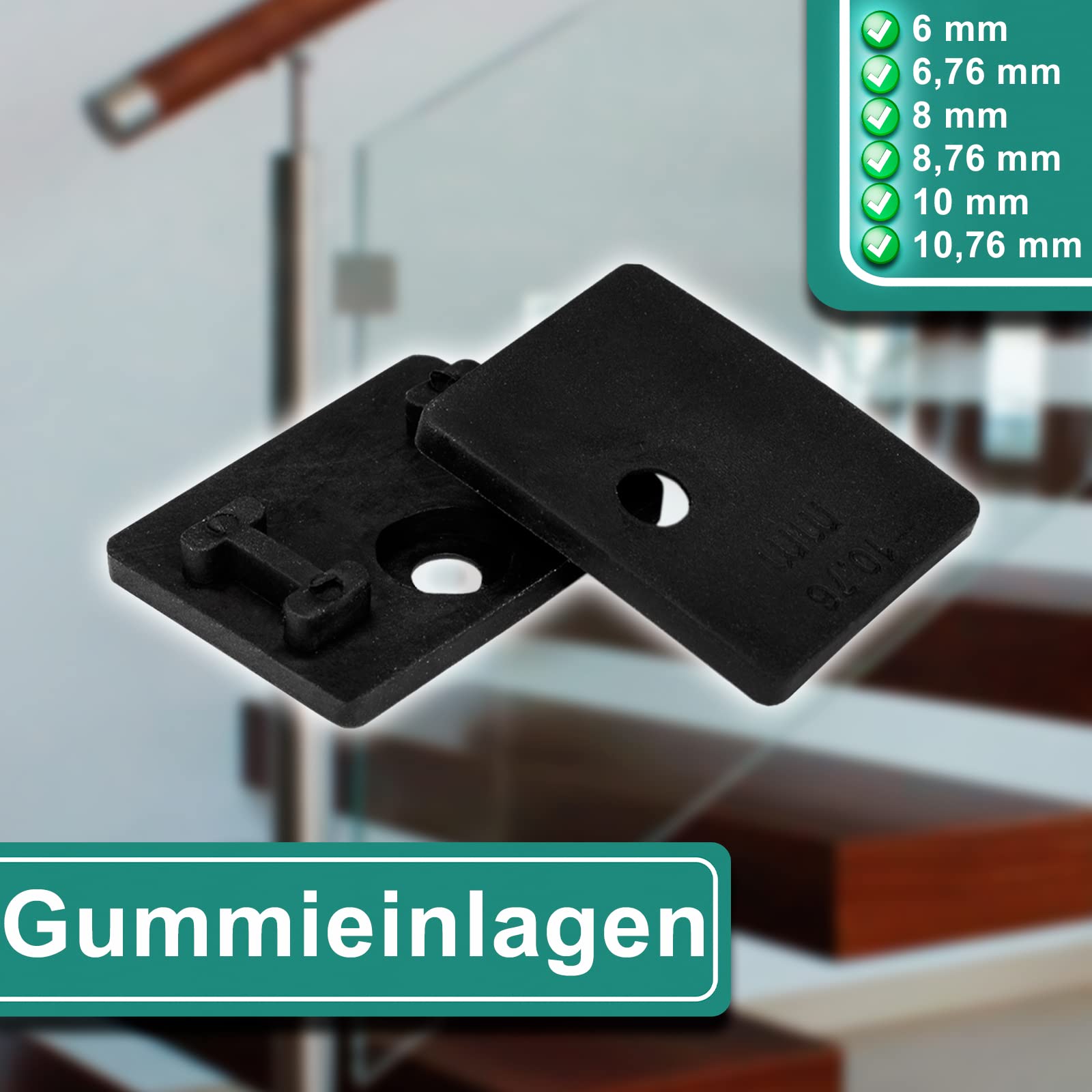 PRIOstahl Glashalter 42,4mm 4 Stück für 6mm Glas