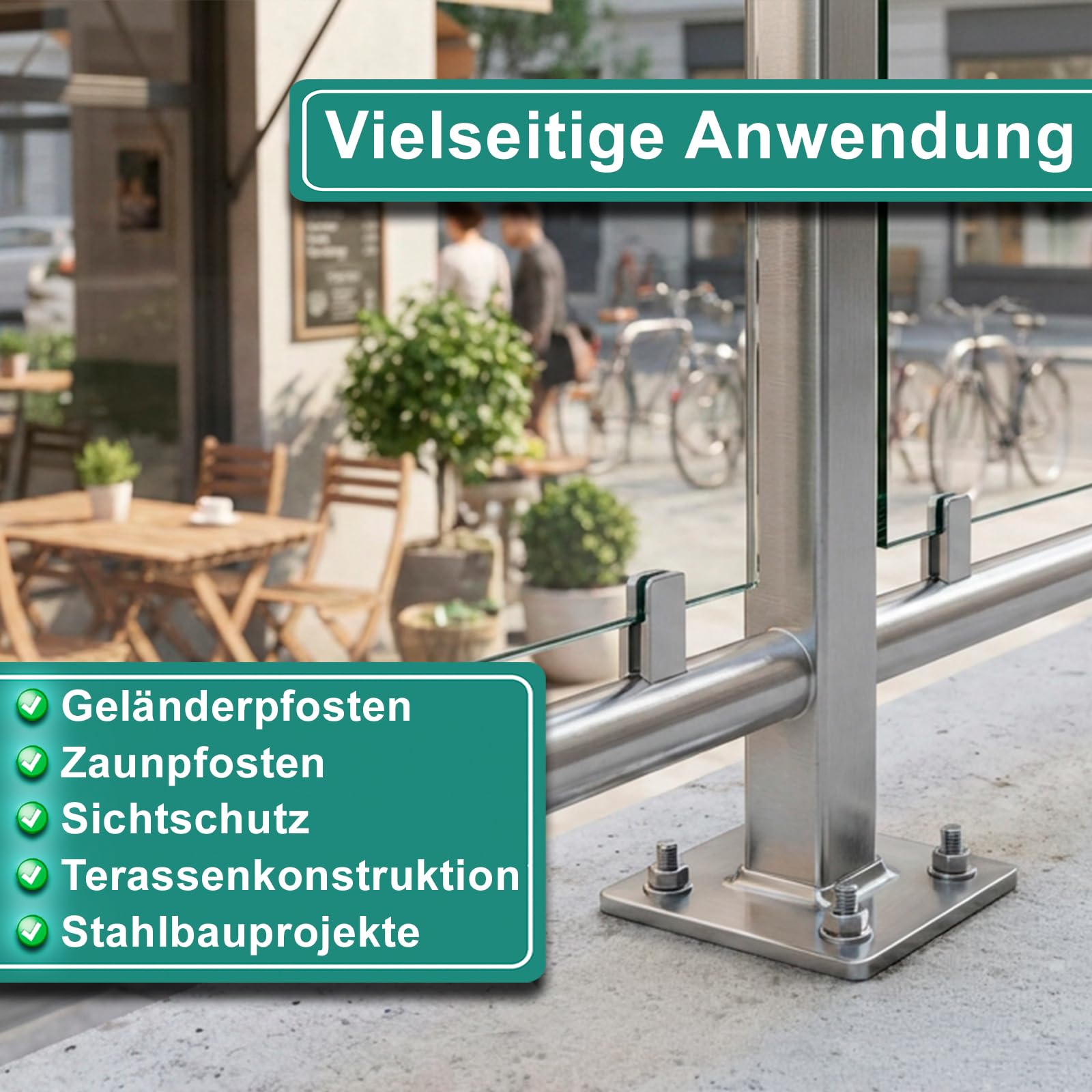 PRIOstahl Bodenanker 40x40mm Edelstahl V2A 1 Stück