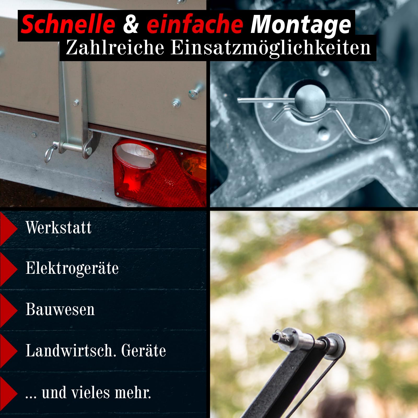 PRIOstahl Steckbolzen 8x54mm Federstecker Sicherung rostfrei