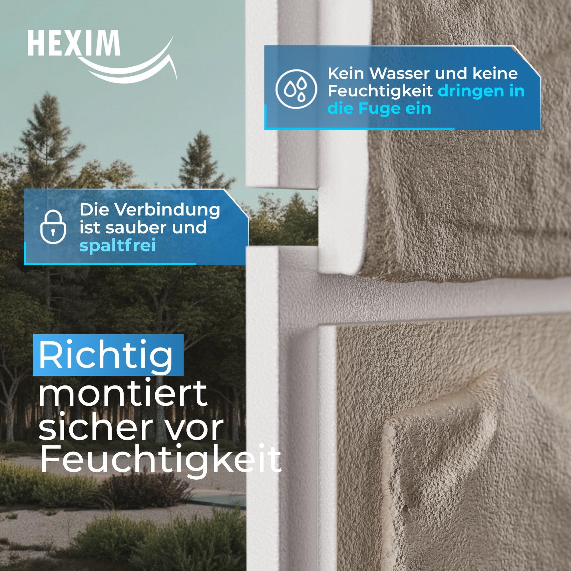 Hexim FP110 Fassadenpaneele Steinoptik Weiß 0,61m²