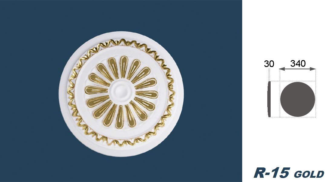 Hexim Stuckrosette R-15 Gold Deckenrosette Ø34cm EPS