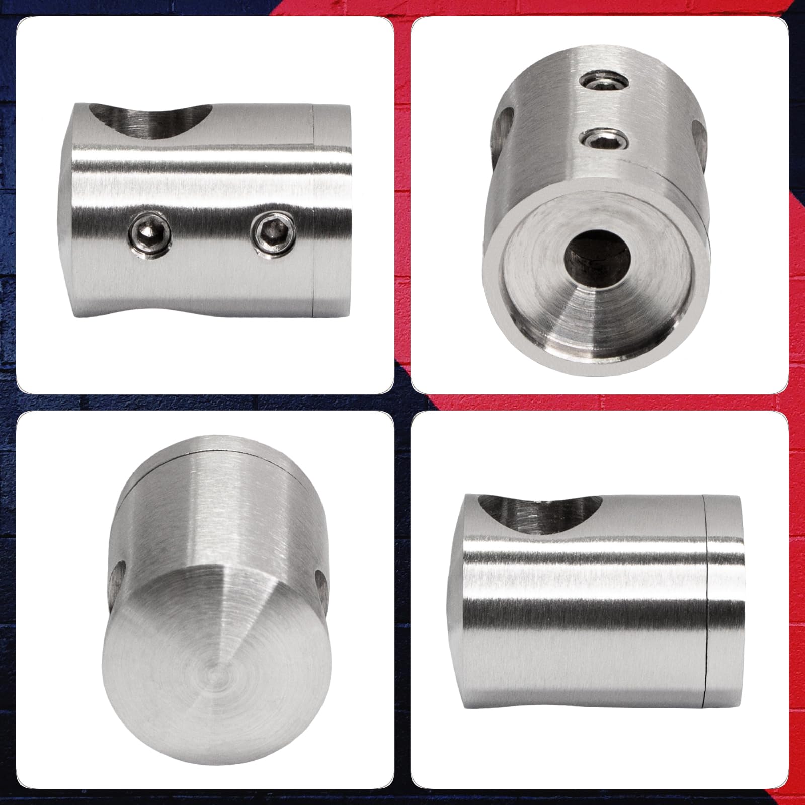 PRIOstahl Querstabhalter Ø12mm Edelstahl V2A 10 Stück Flach