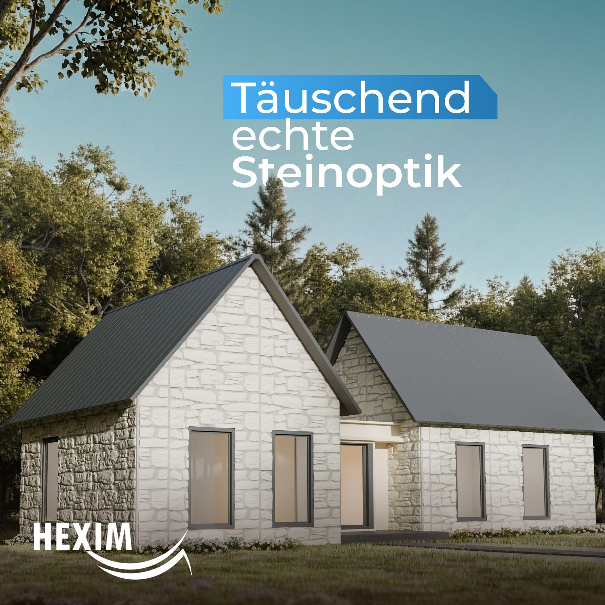 Hexim FP110 Fassadenpaneele Steinoptik Weiß 0,61m²