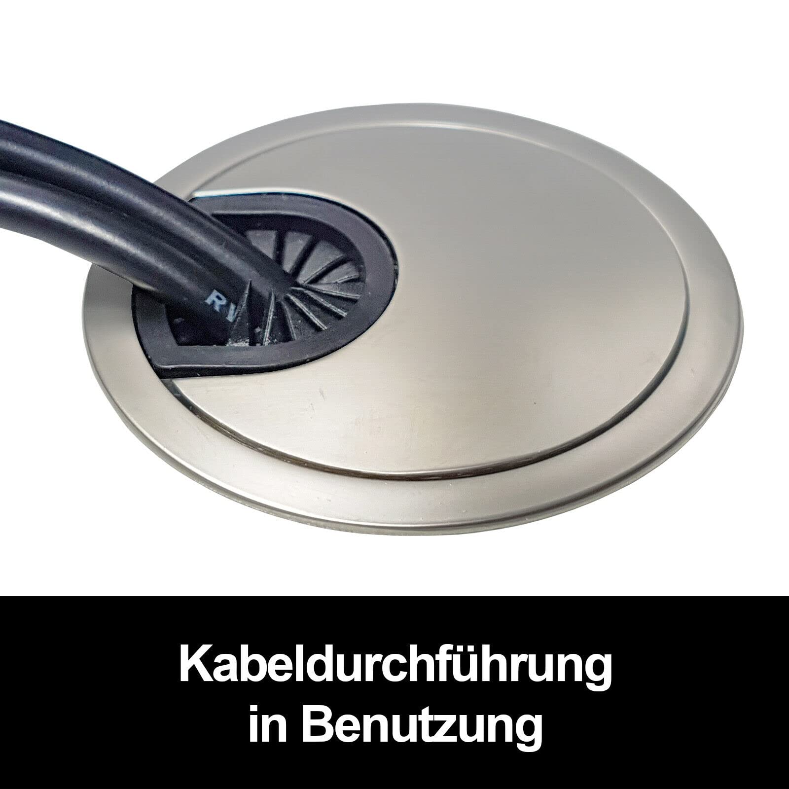PRIOstahl Kabeldurchlass Ø90mm Bürste Edelstahl-Optik