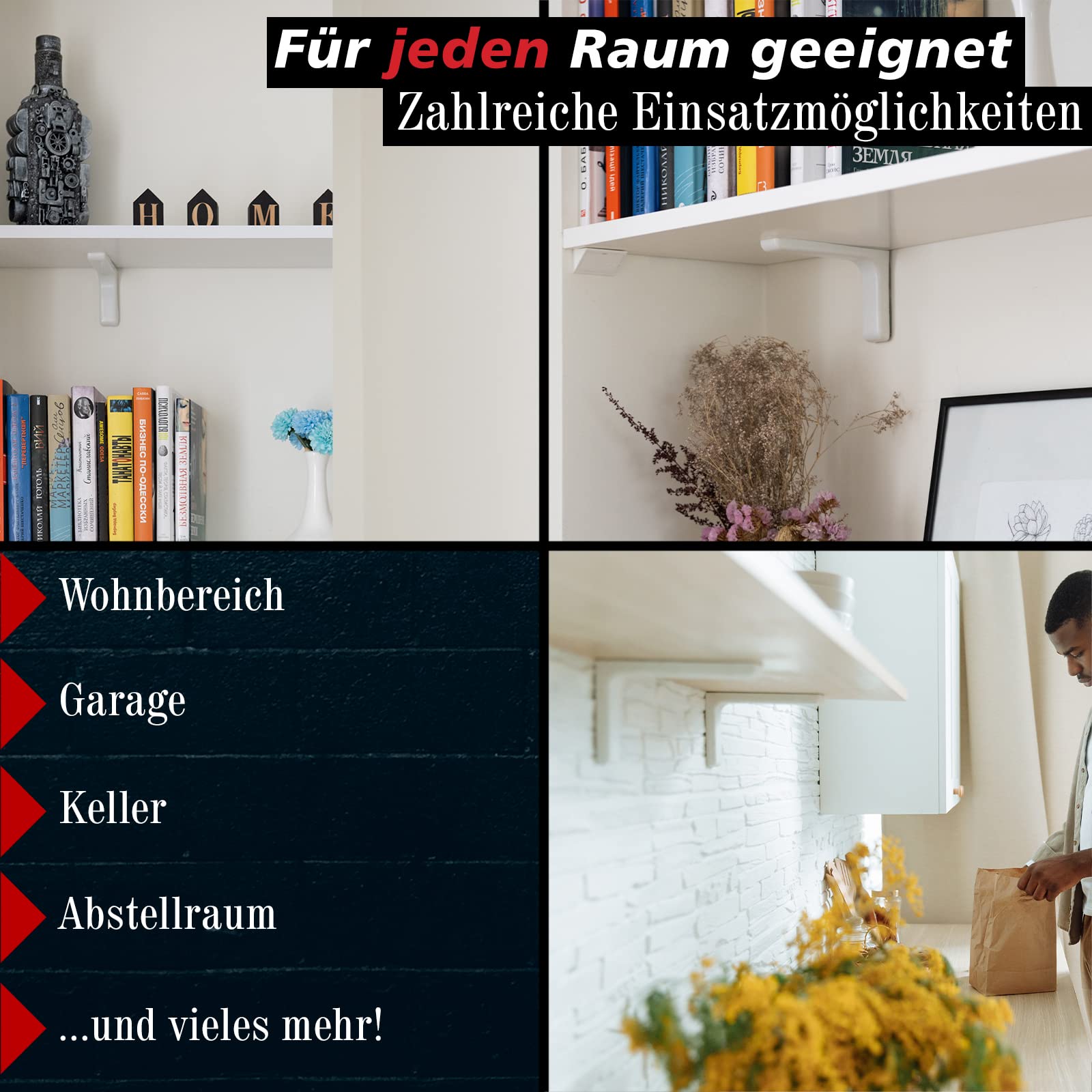 PRIOstahl Regalträger 80x120mm Weiß 1 Stück 15kg
