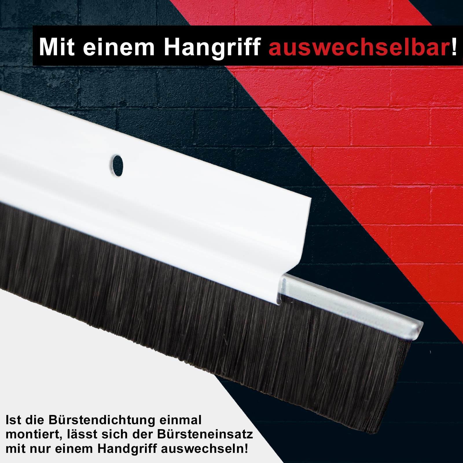 PRIOstahl Befestigungsmaterial Türdichtung Braun 1m Bürstendichtung