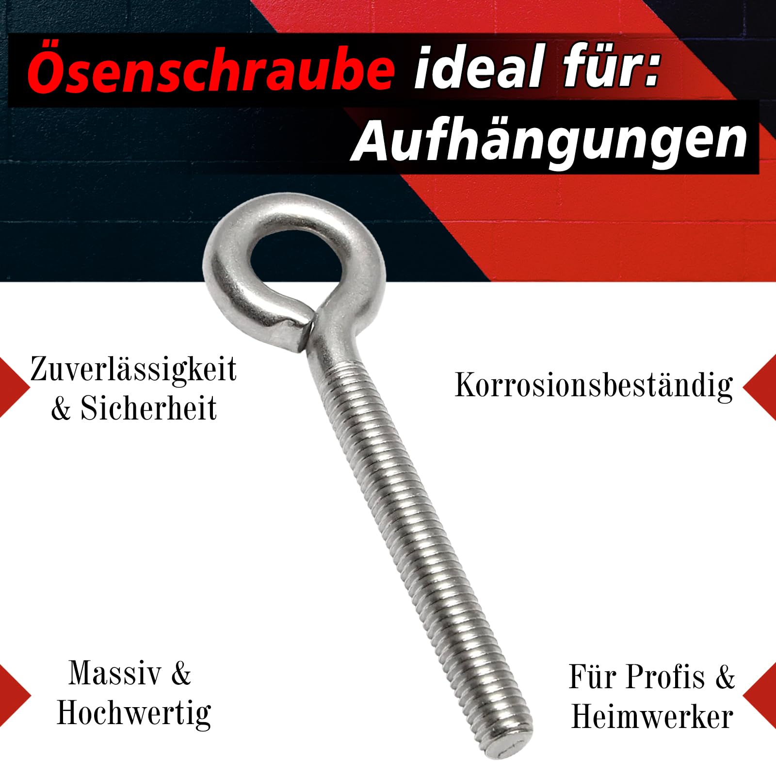 PRIOstahl Befestigungsmaterial Ösenschraube M6x50 10 Stück V2A