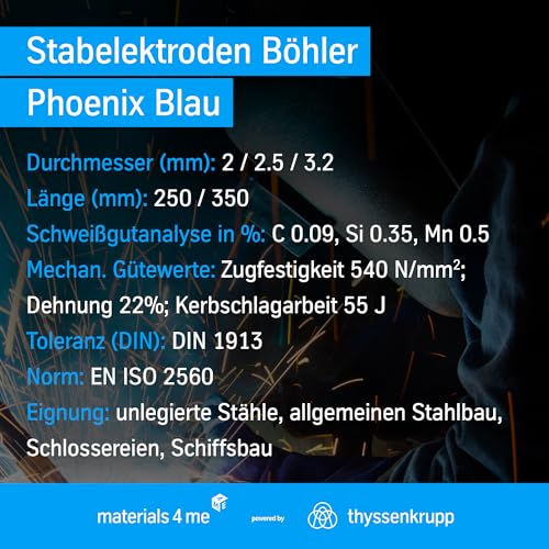 ThyssenKrupp Phoenix Blau Stabelektrode Rutil-Cellulose Universal