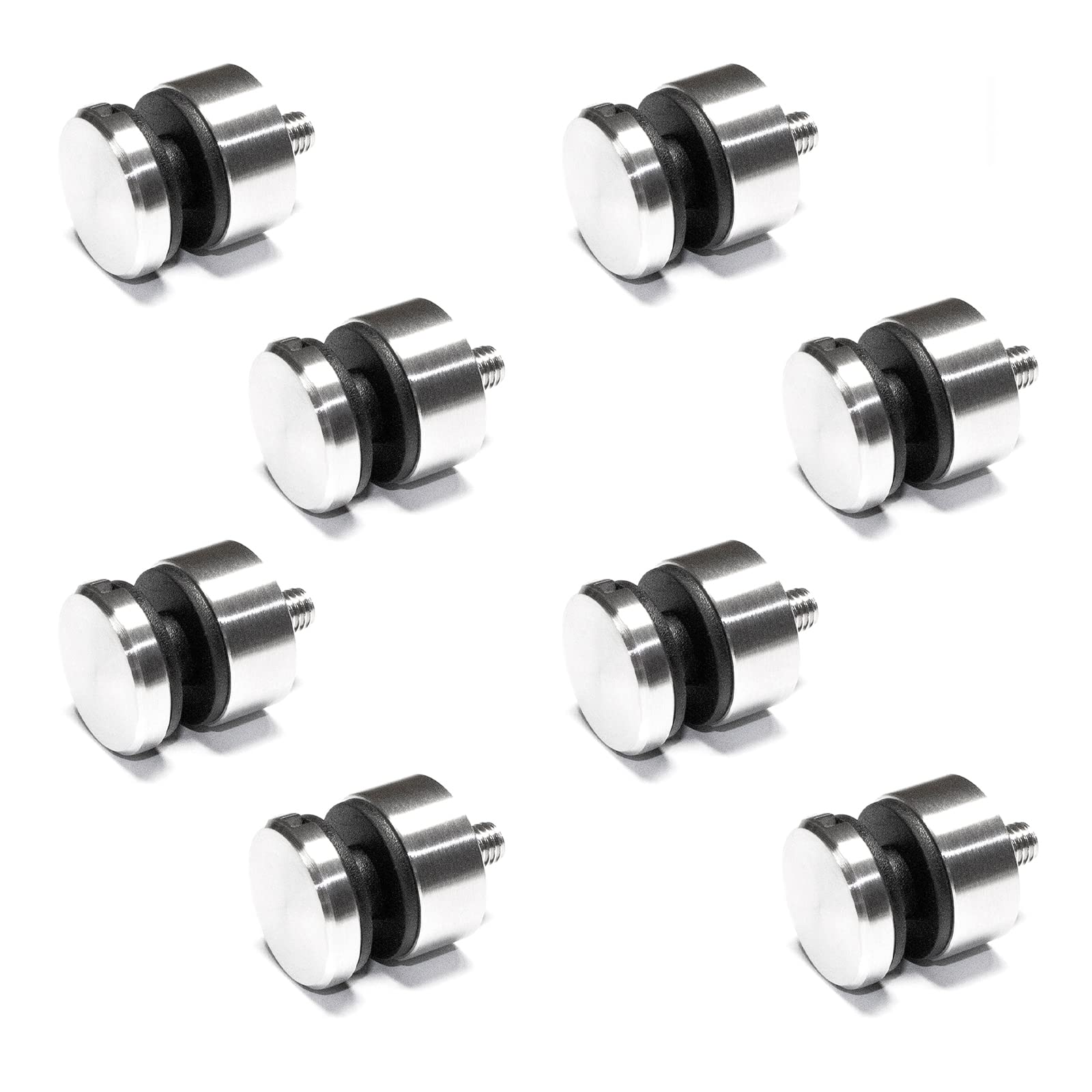 PRIOstahl Glaspunkthalter Ø42,4mm flach 8 Stück V2A