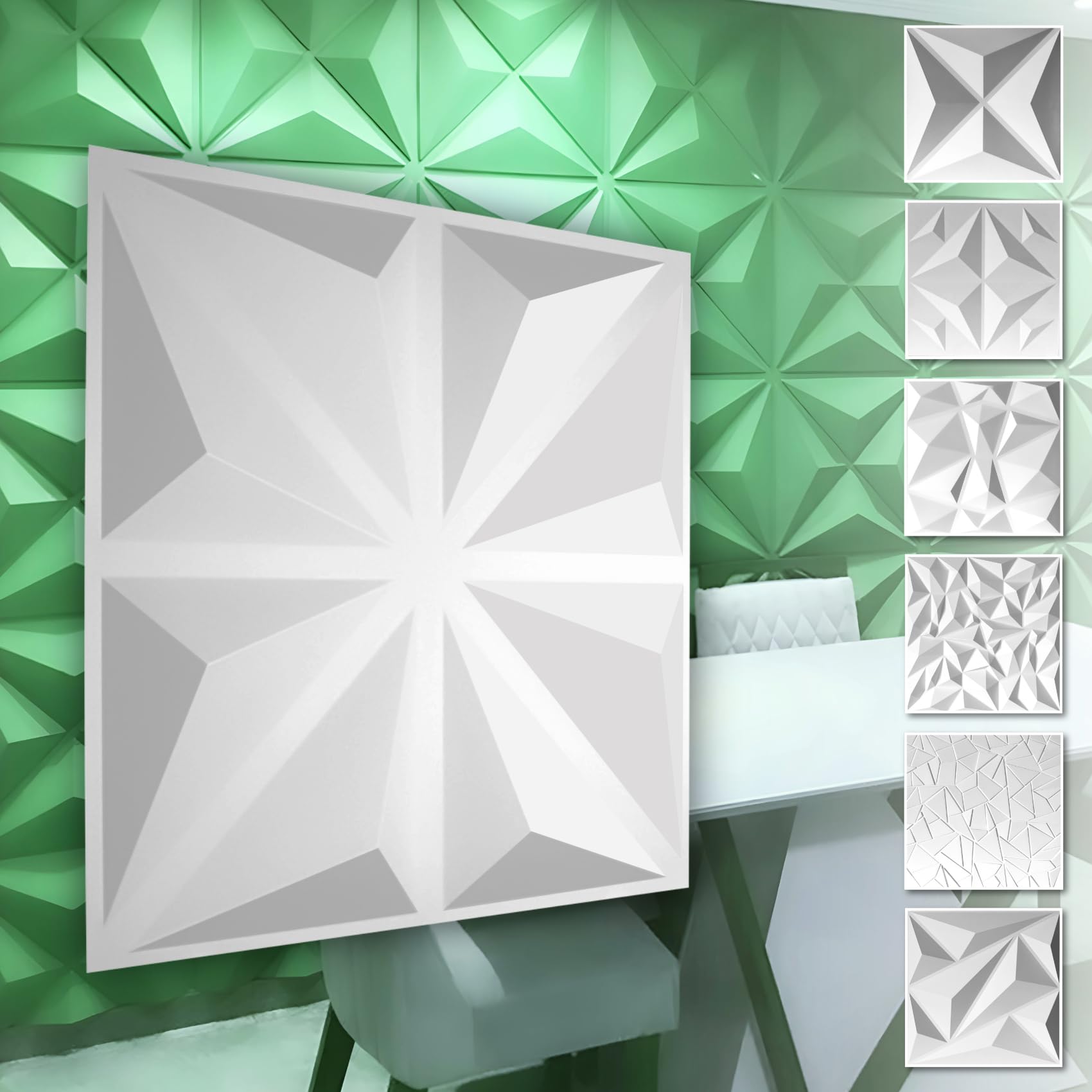 Hexim Wandpaneele HD094 Diamond Weiß 5 qm