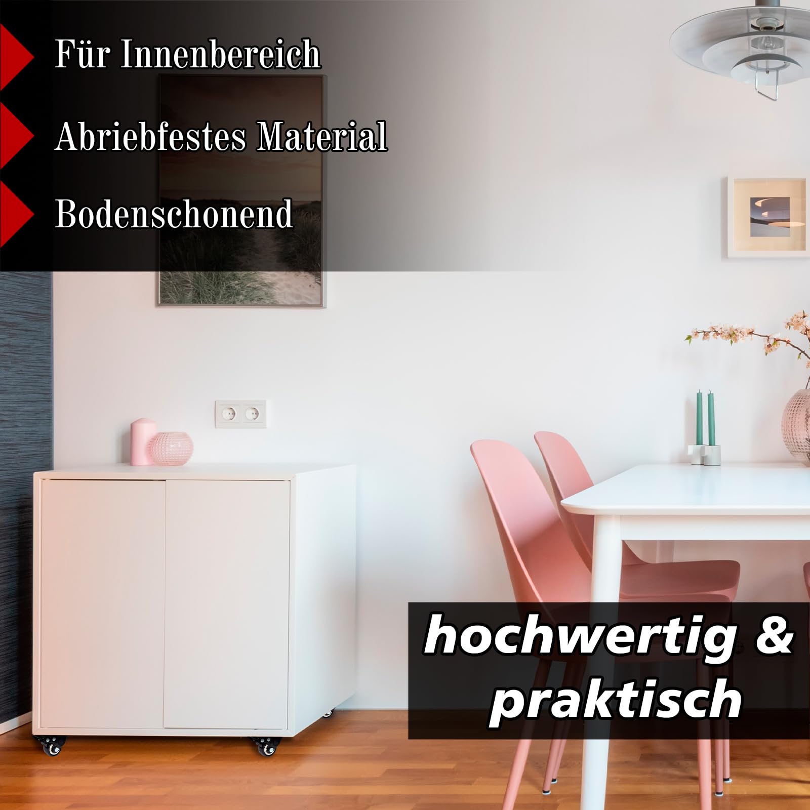PRIOstahl Transportrollen Möbelrollen 40mm schwarz 4er Set