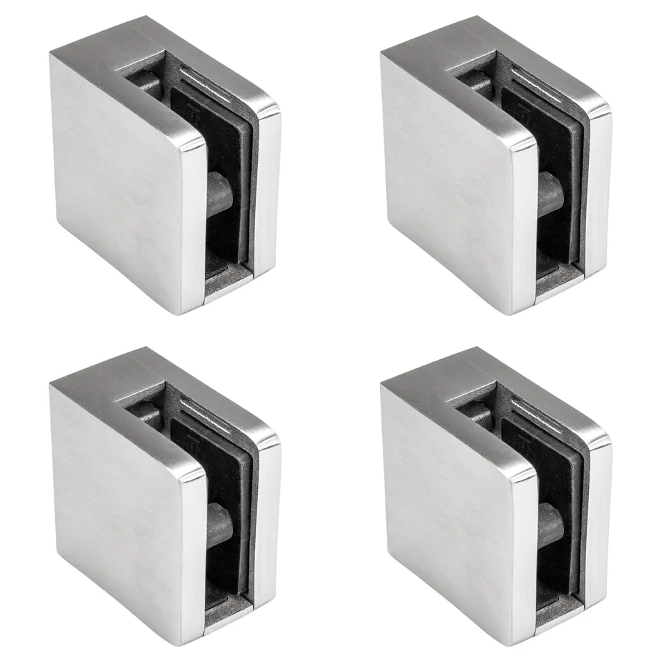 PRIOstahl Glashalter flach 8,76mm Edelstahl V2A 4 Stück