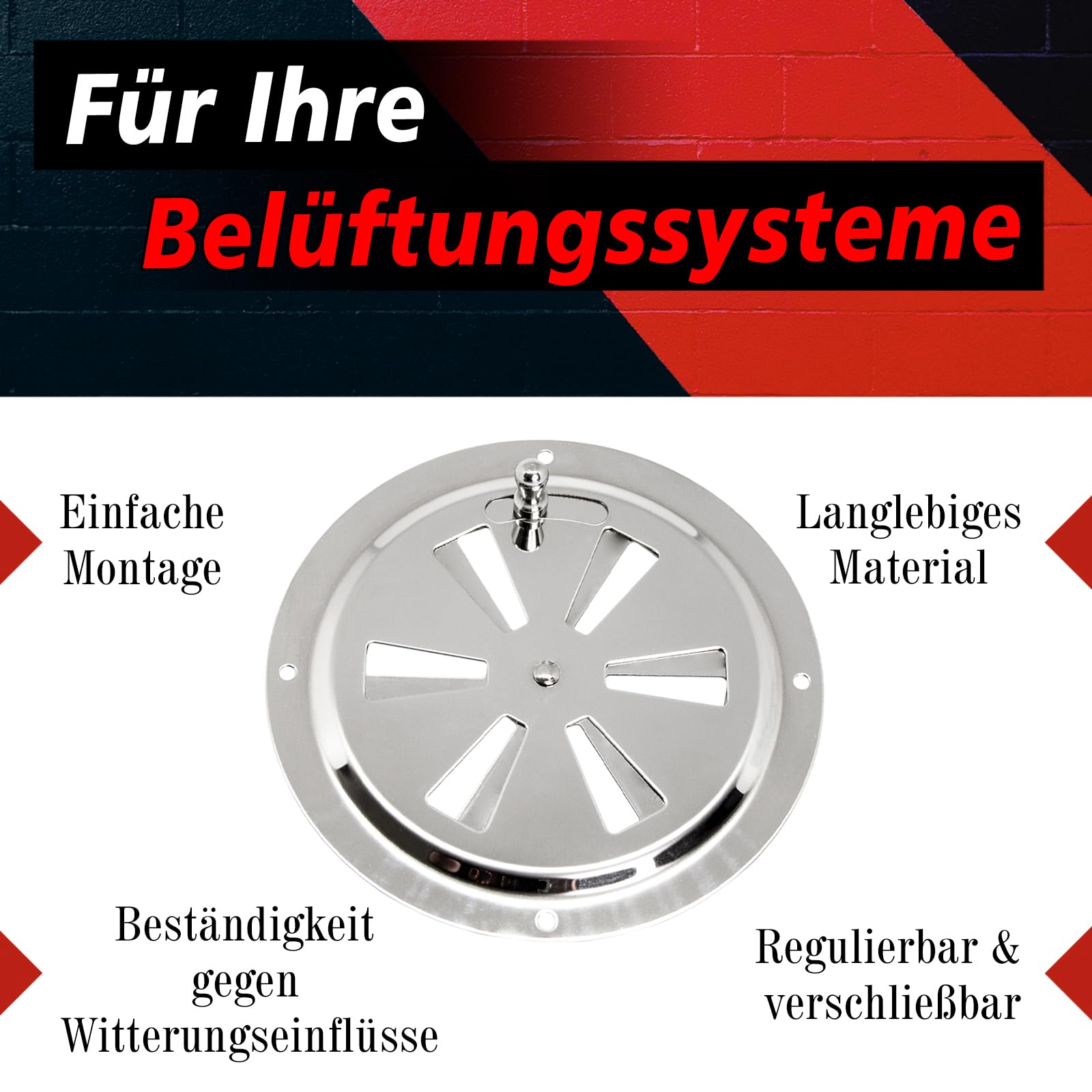 PRIOstahl Geländerbau Lüftungsrosette Ø 125 mm Edelstahl V4A