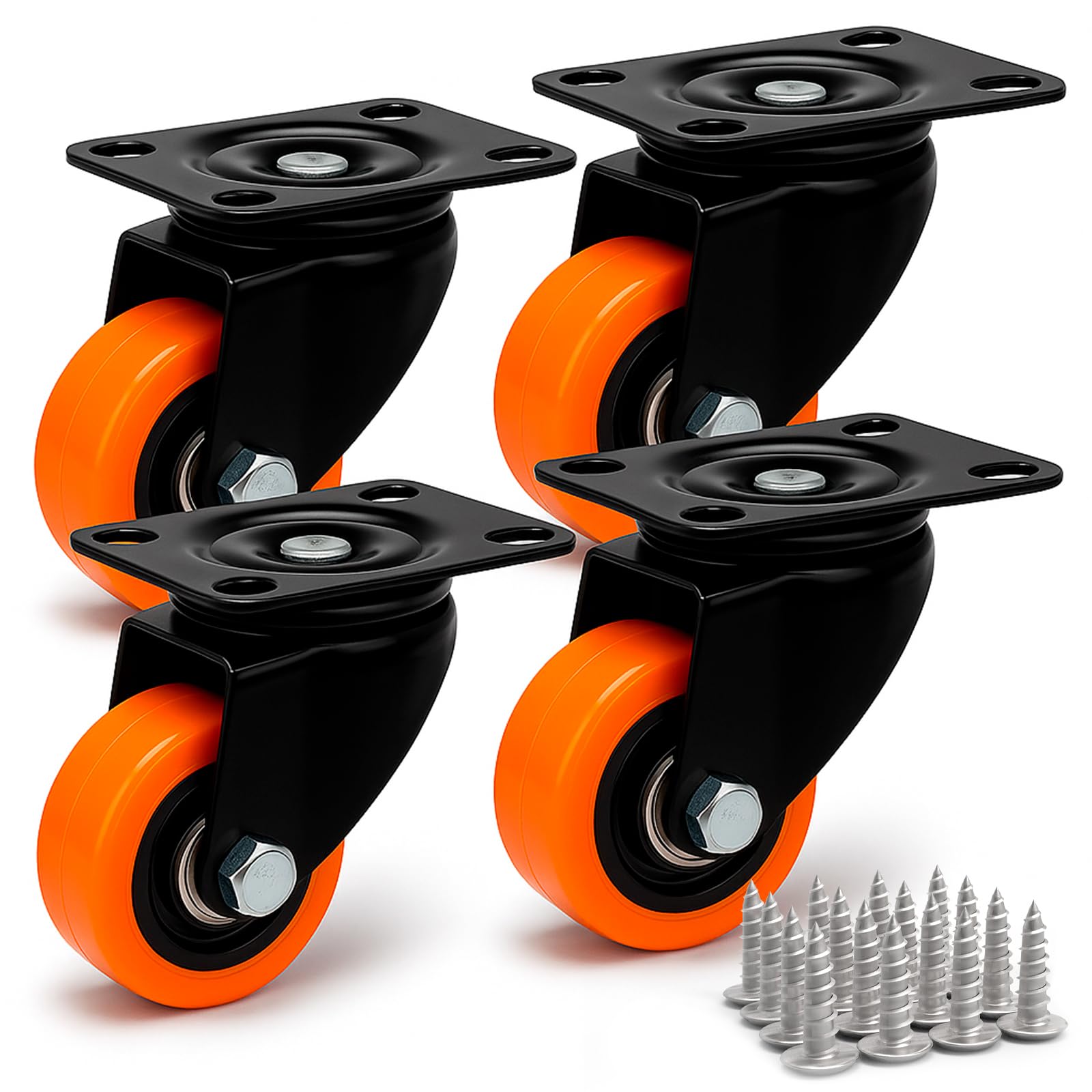 PRIOstahl Transportrollen Möbelrollen 40mm schwarz 4er Set