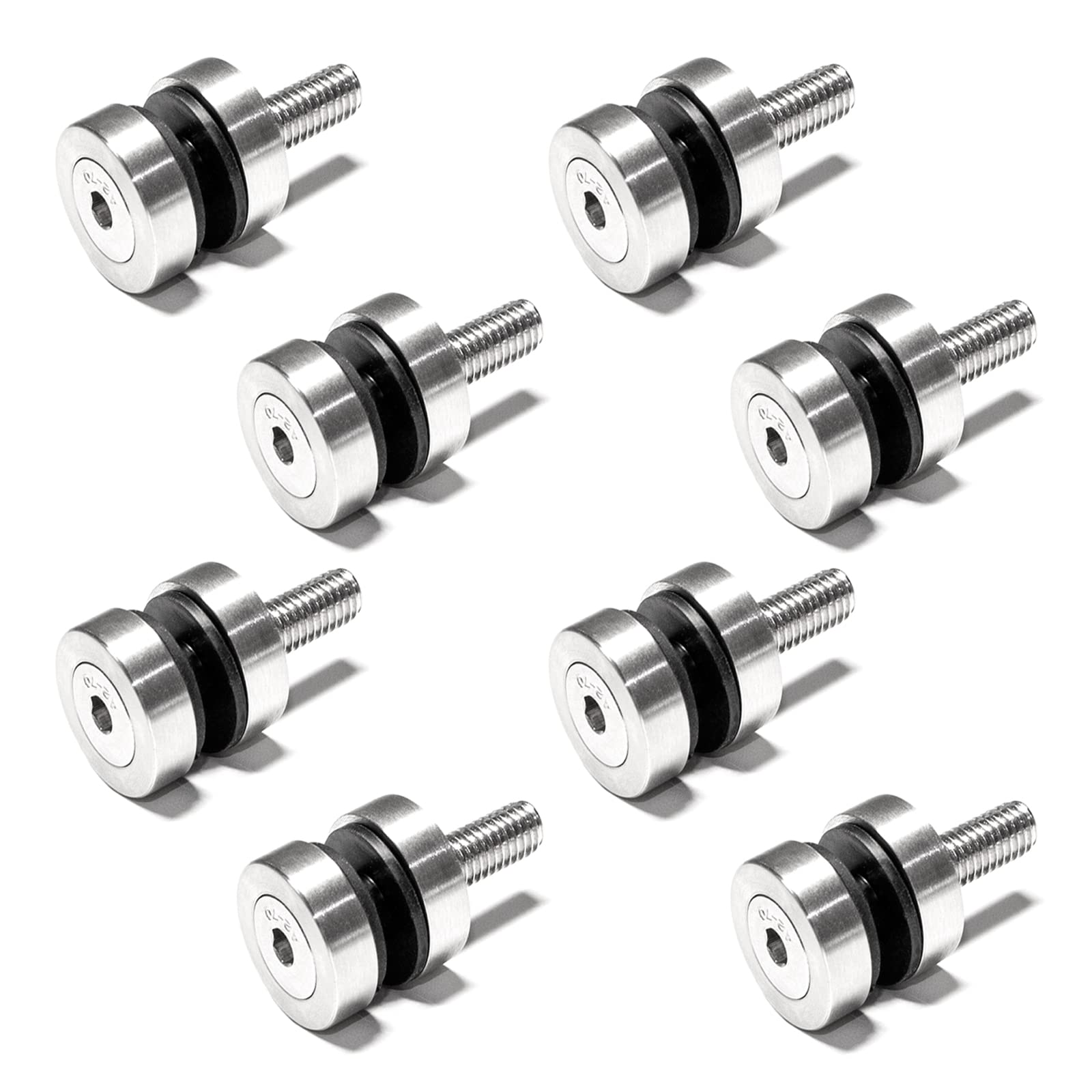 PRIOstahl Glaspunkthalter Ø42,4mm flach 8 Stück V2A