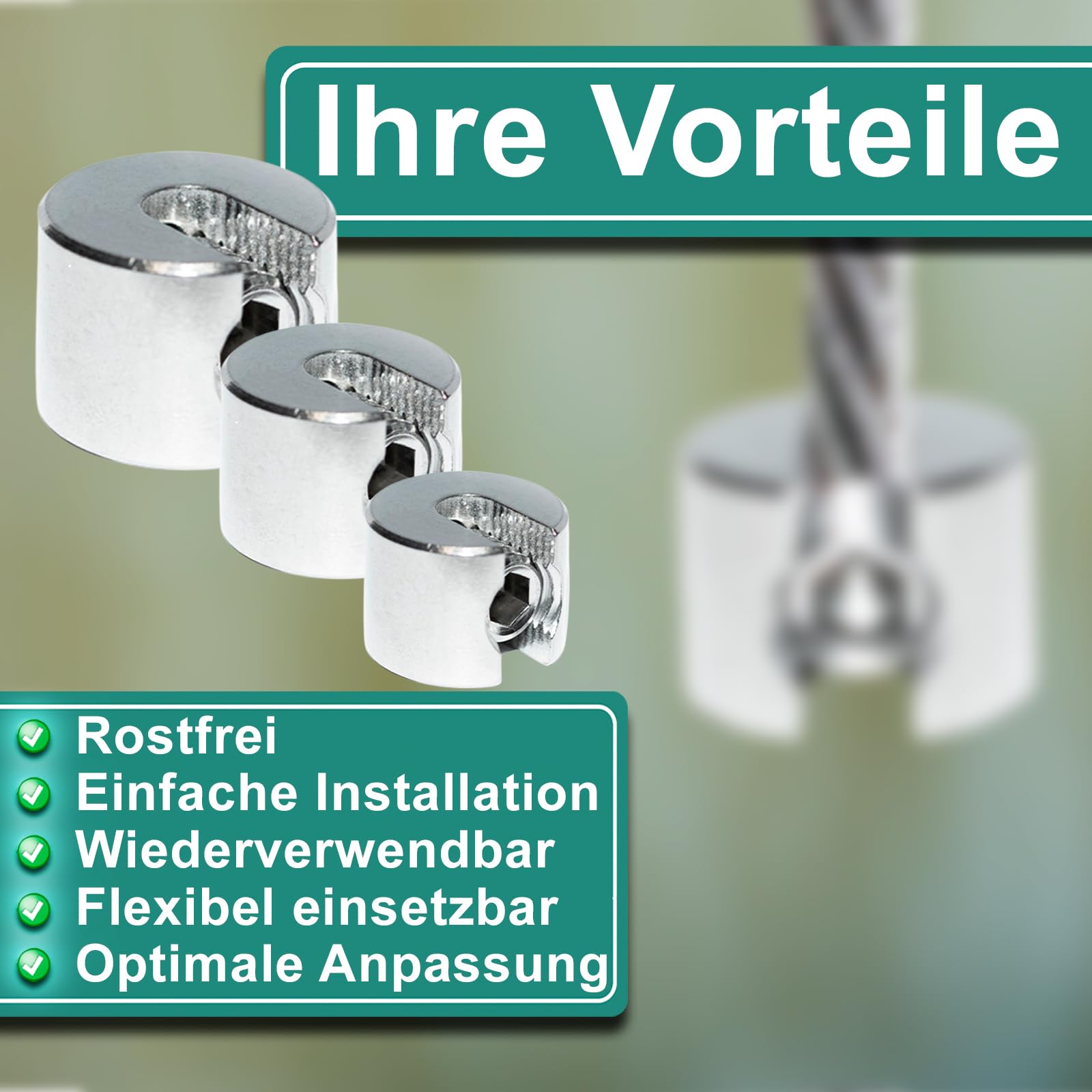 PRIOstahl Geländerbau Stoppklemme 4 mm 8 Stück V4A