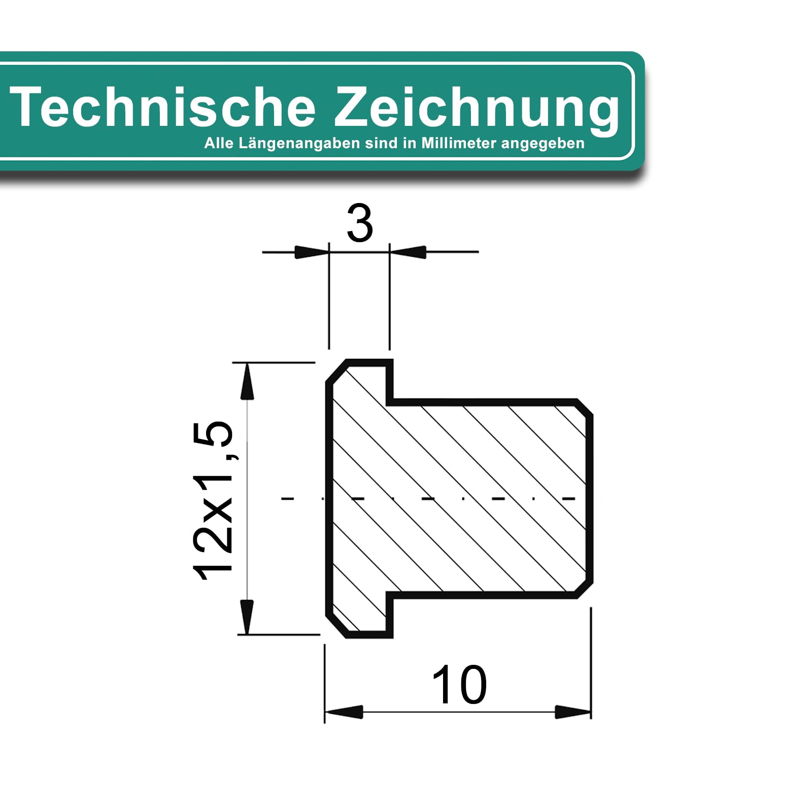 PRIOstahl Geländerbau Rohrstopfen 12x1,5mm V2A 10 Stück