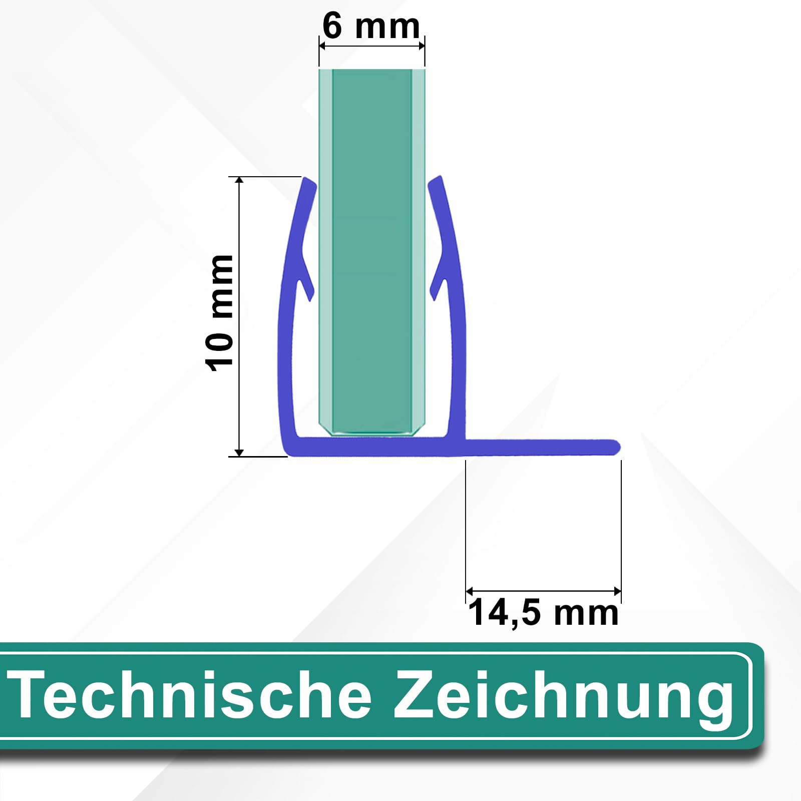 PRIOstahl Duschdichtung 6 mm 2 m transparent Gummilippe