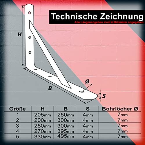 PRIOstahl Schwerlastträger 330x500mm Regalwinkel verzinkt 2 Stück