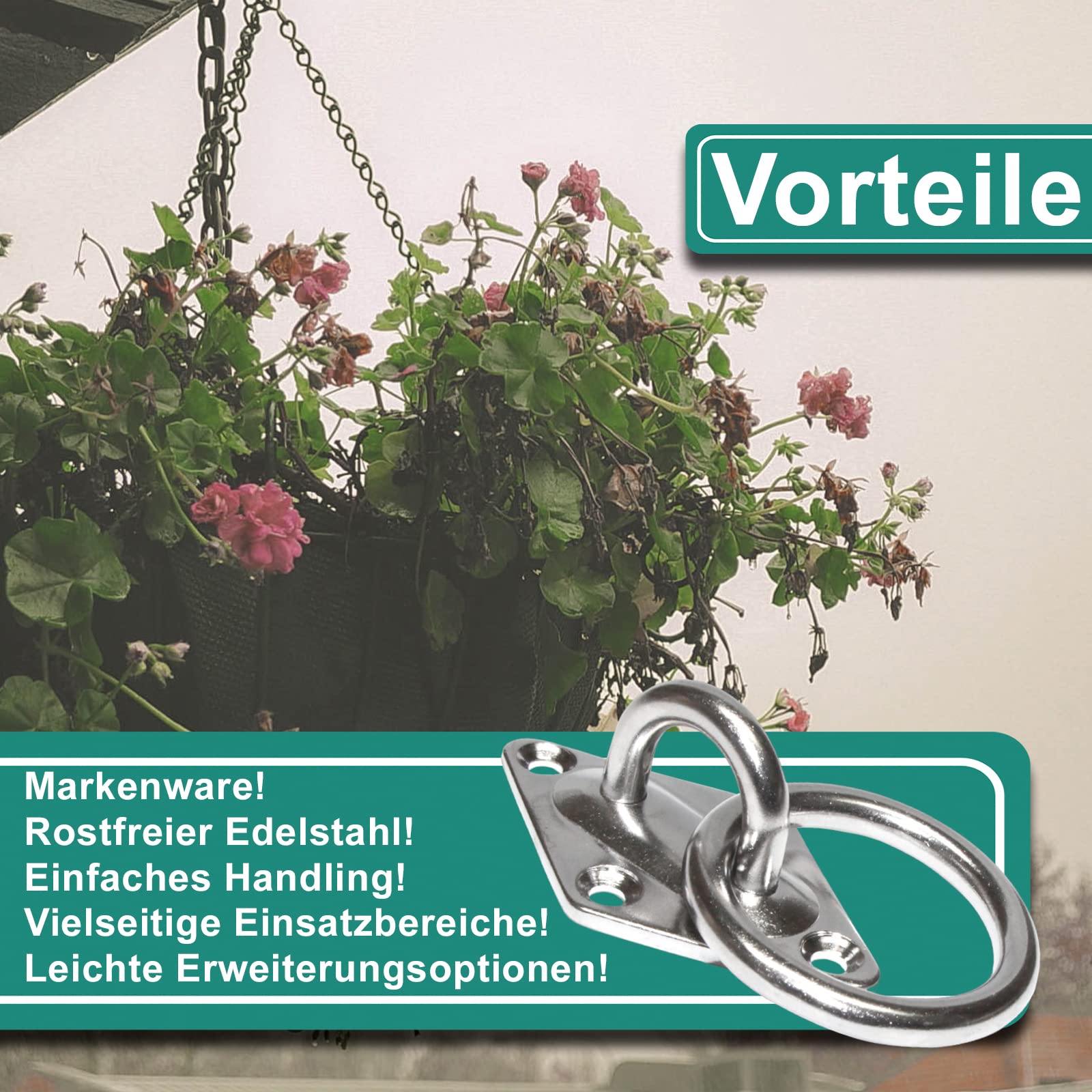 PRIOstahl Mastplatte Augplatte 6mm Edelstahl V2A Ring
