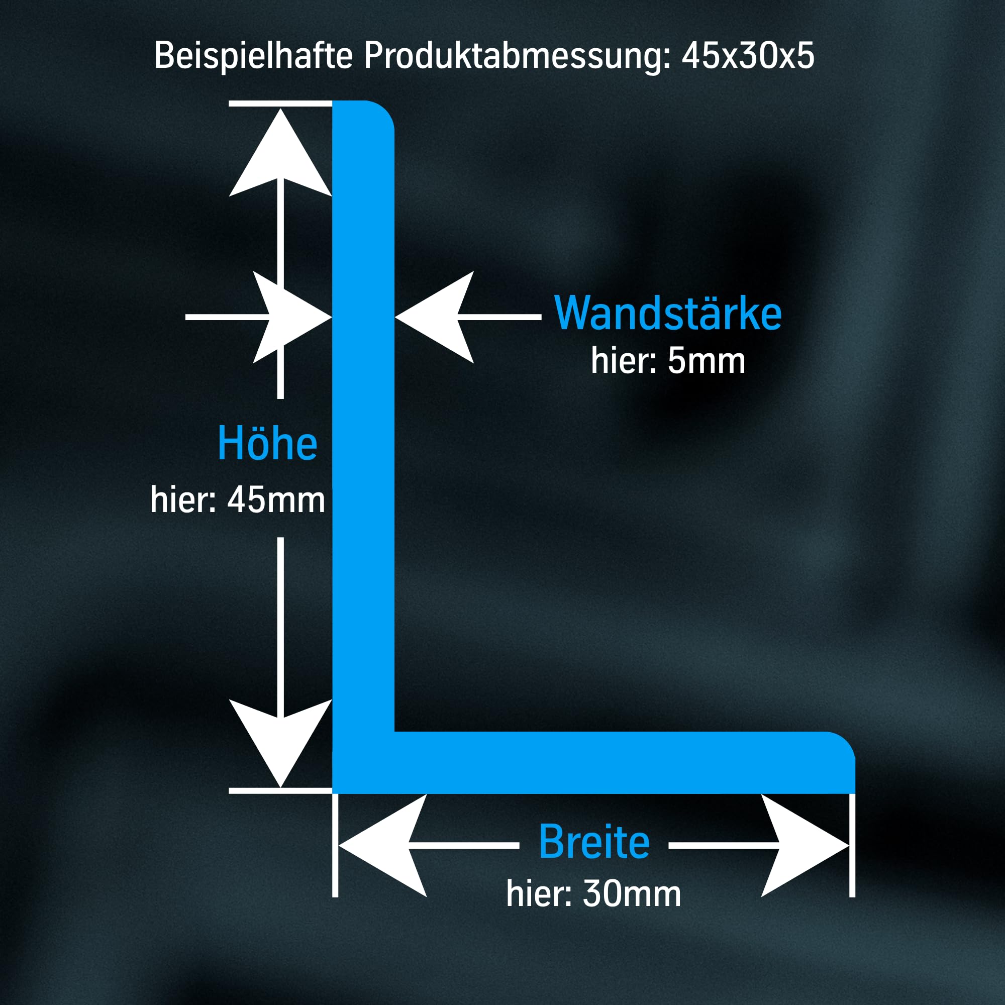 ThyssenKrupp Steel Winkelprofil Stahl 60x40x5mm 1000mm S235JR