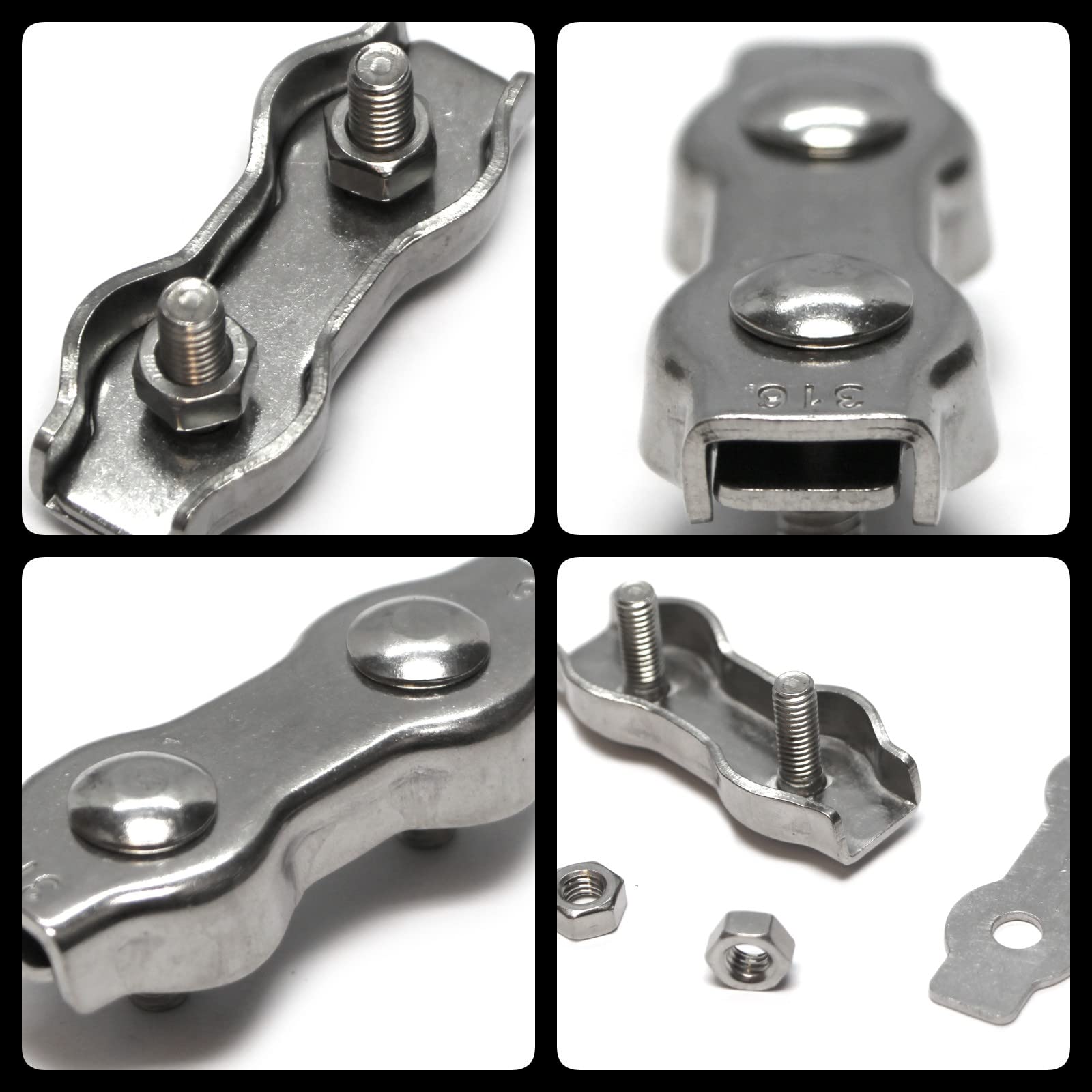 PRIOstahl Duplexklemmen 3 mm 10 Stück Edelstahl V4A