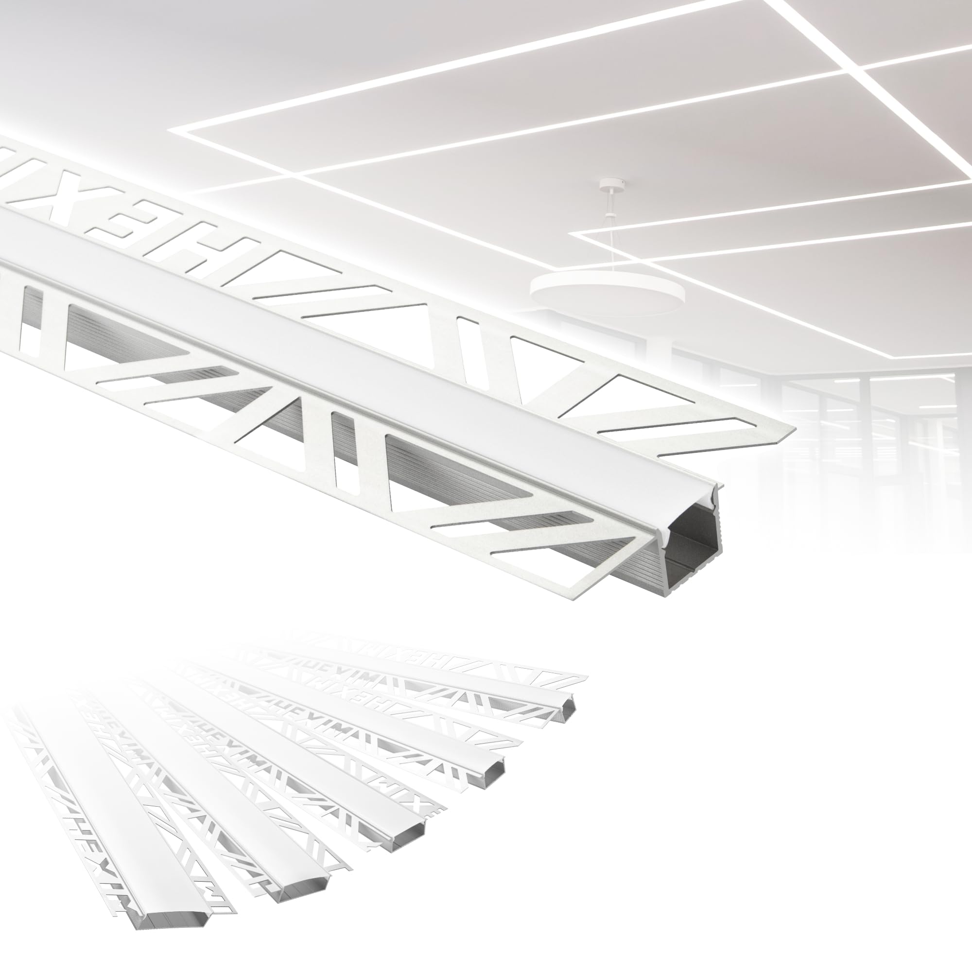 Hexim LED Trockenbauprofil ALED-1 Alu 10 m 5 Leisten