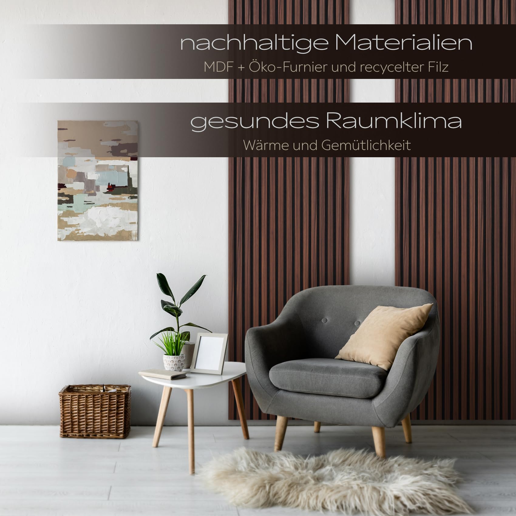 Hexim Akustikpaneele 138,5x60cm Catania Oak 0,83qm MDF Filz