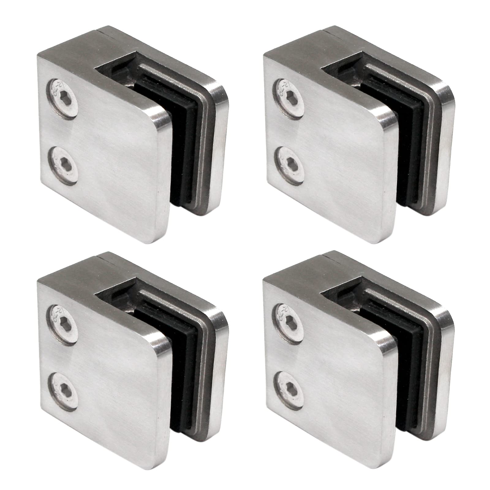 PRIOstahl Glashalter Flach 8mm Edelstahl V2A 45mm 4 Stück