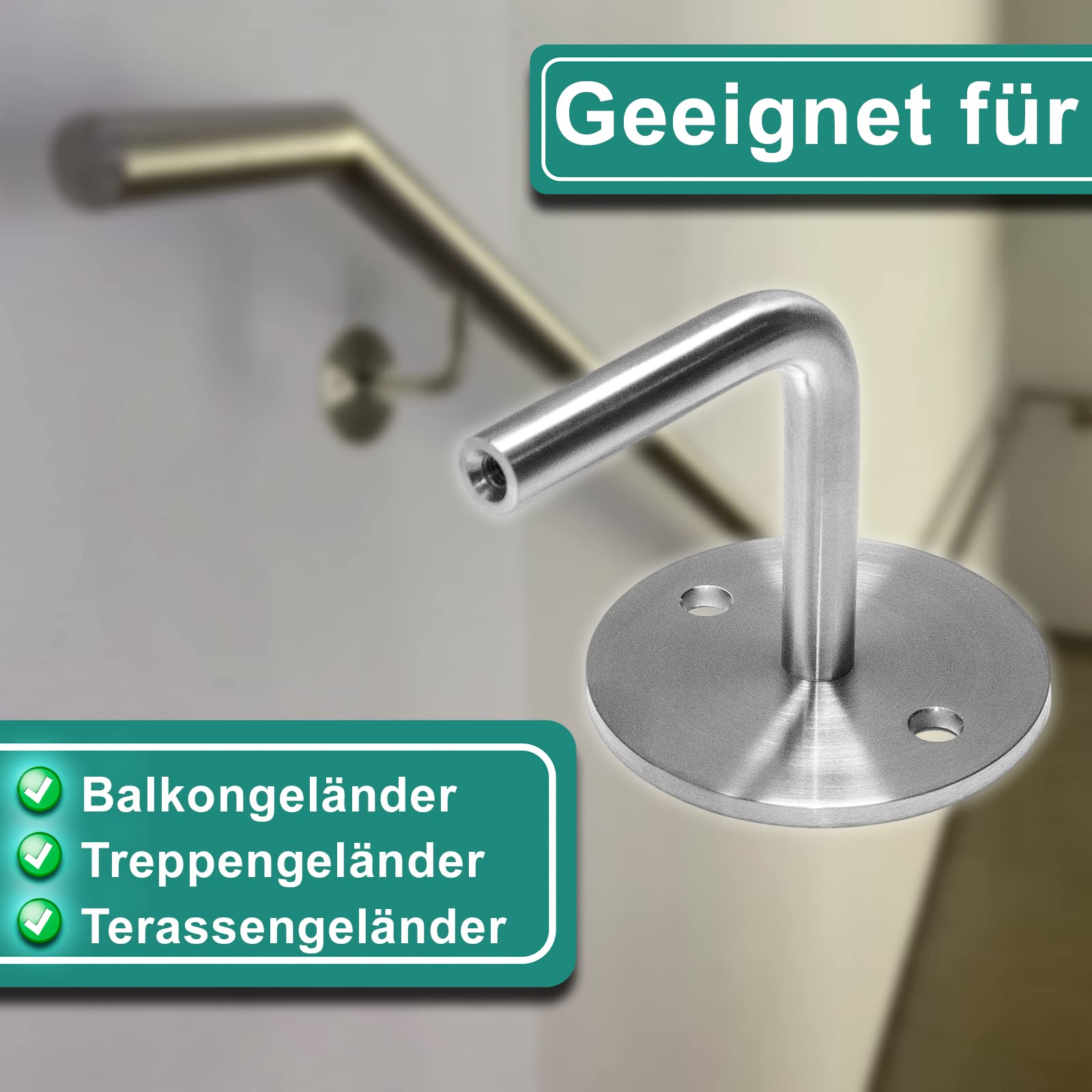 PRIOstahl Geländerbau Handlaufhalter 4er Set Edelstahl V2A