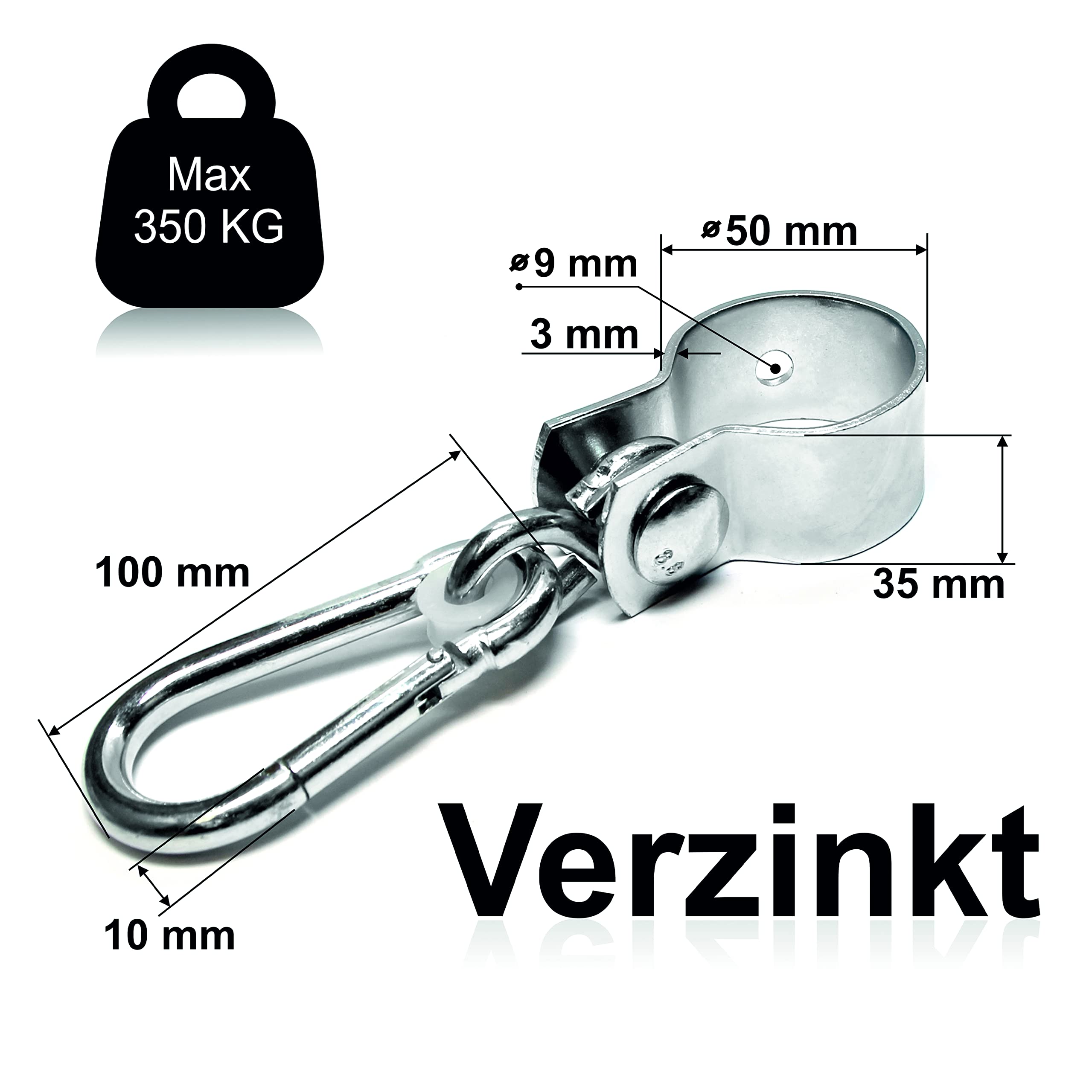 PRIOstahl Schaukelschelle 50mm Schaukelhaken verzinkt 1St