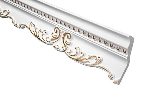 Hexim Stuckleisten B-36 Stuckprofil Gold 2 m