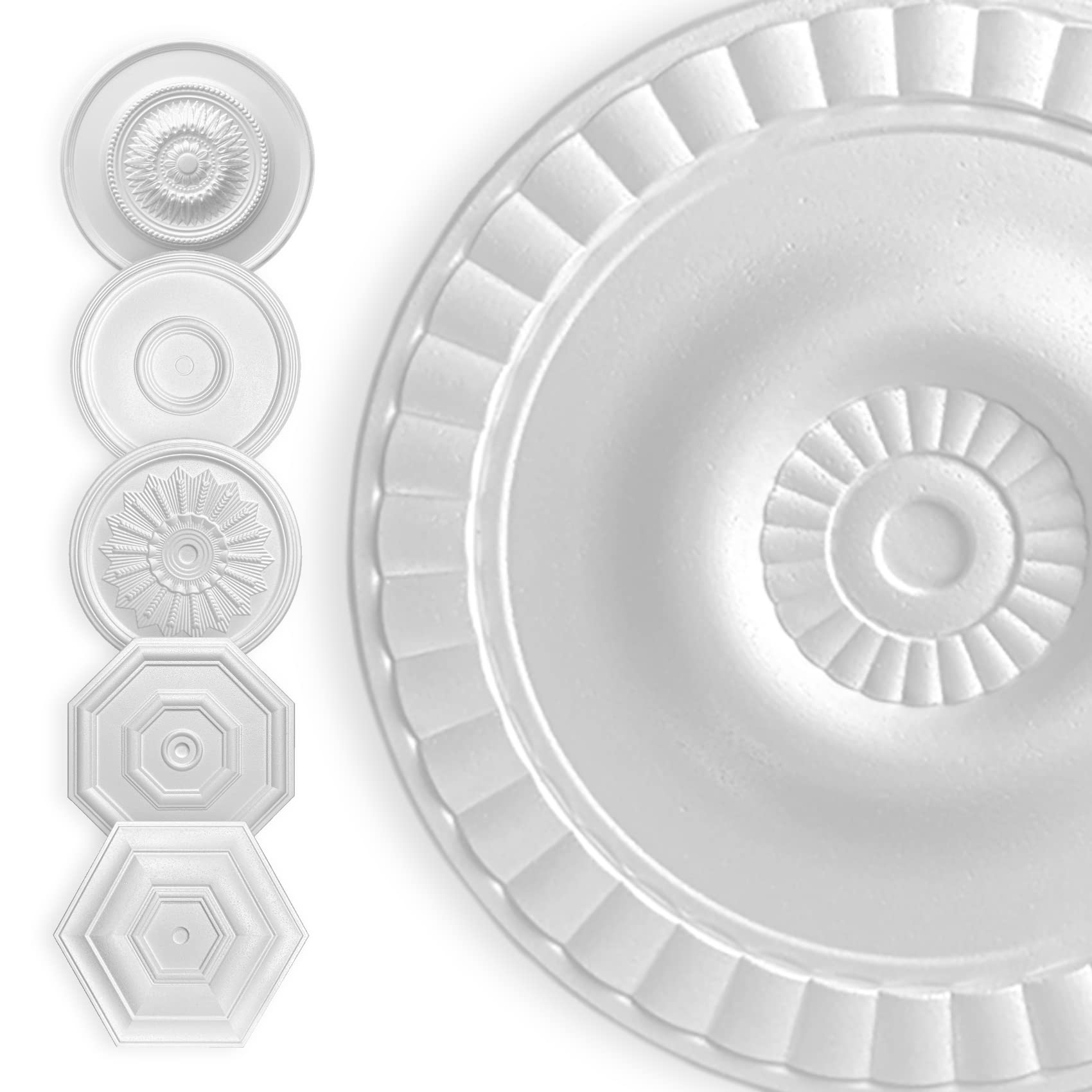 Hexim Antik Deckenrosette 60 cm weiß EPS Stuck