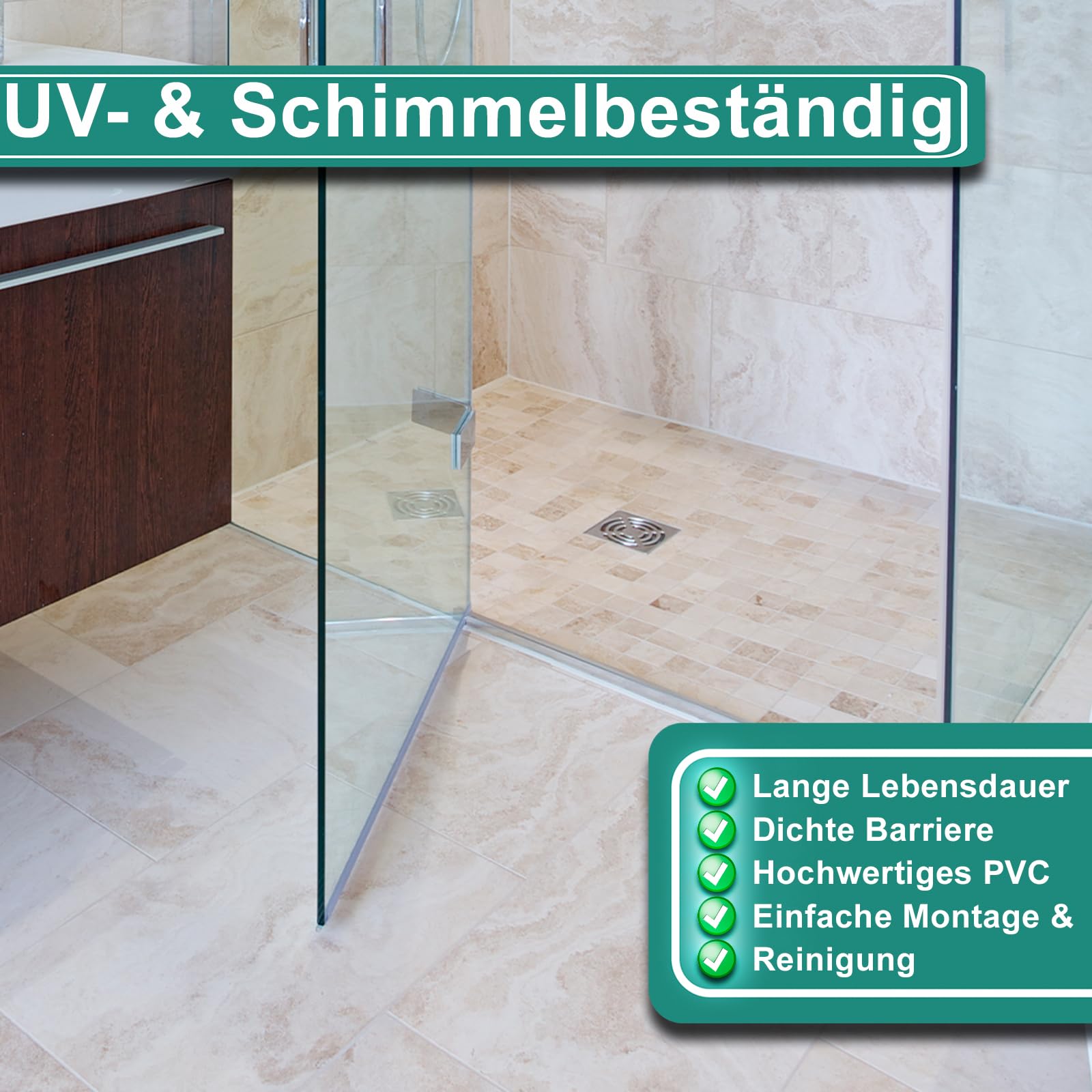 PRIOstahl Duschdichtung 8mm Transparent 2 Meter Variante 8
