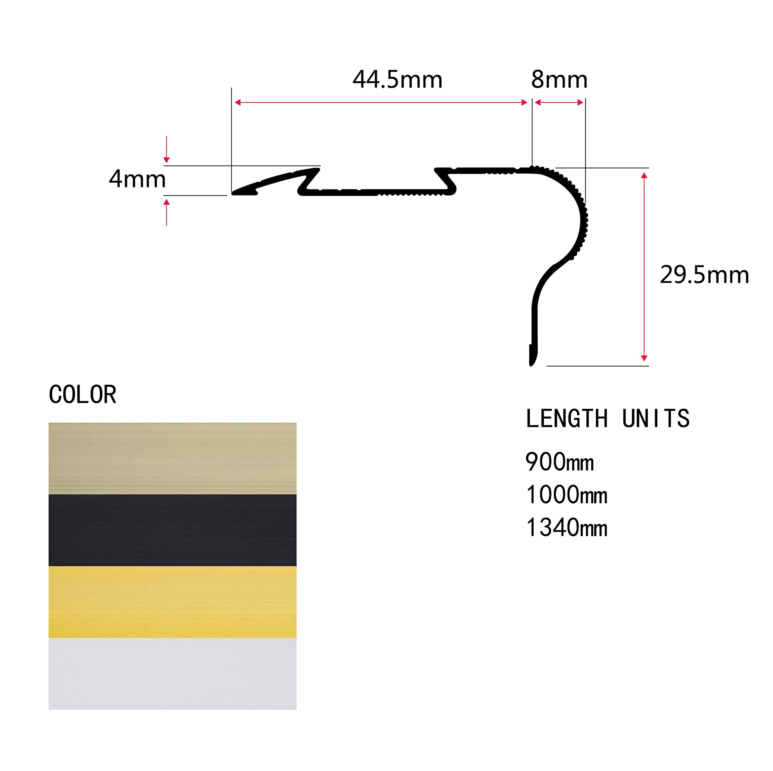 PRIOstahl Treppenkantenprofil Gold 900 mm 30x45 mm selbstklebend
