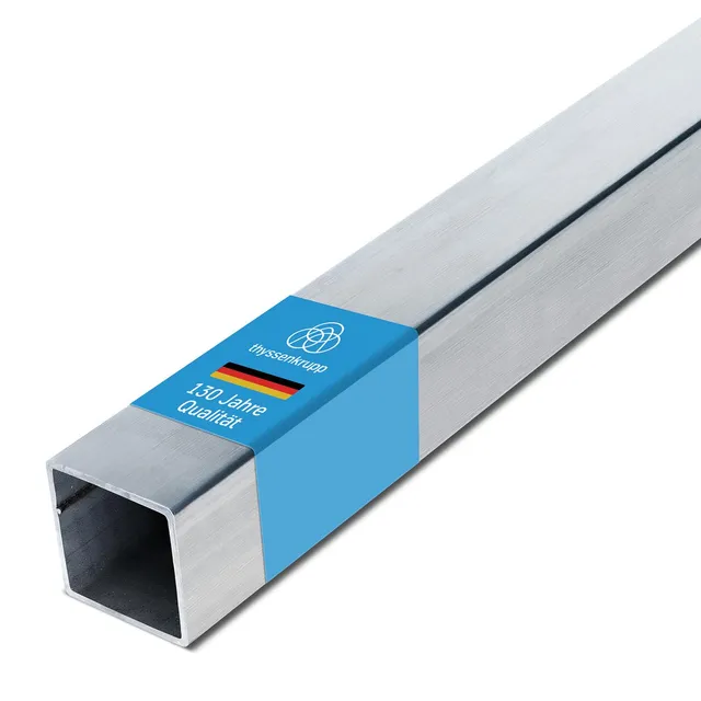 thyssenkrupp Vierkantrohr Edelstahl 25x25x2 mm 2450 mm V2A